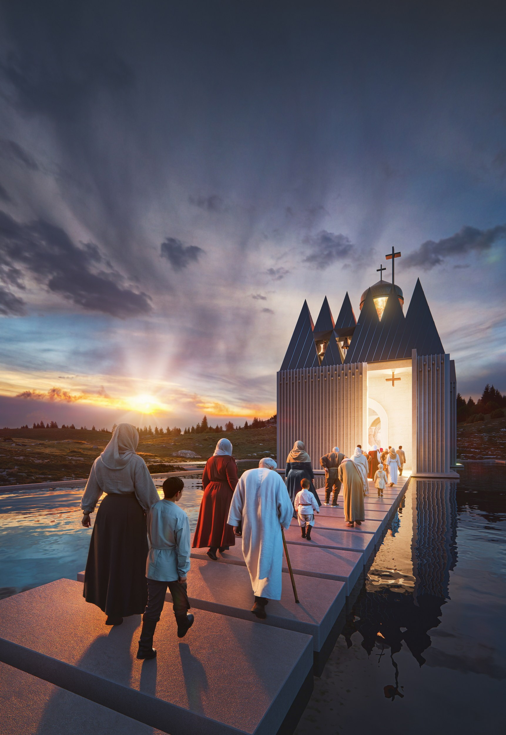 Проект храма «Свет Сквозь Века». Paintings by the artist Sergey Ratchin