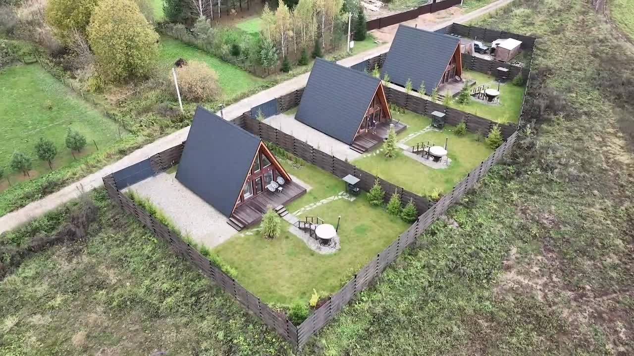 Аренда дома с чаном баней на Новый год - Загородный домик на 6 человек. Коттедж А-фрейм с баней и уличным чаном в Подмосковье - в аренду для отдыха