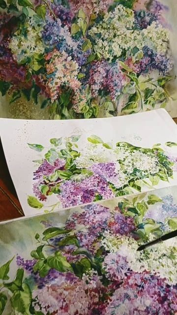 Цветы акварелью: тюльпаны, сирень, подснежники, розы, подсолнухи. Свет акварели Галины Поплавской