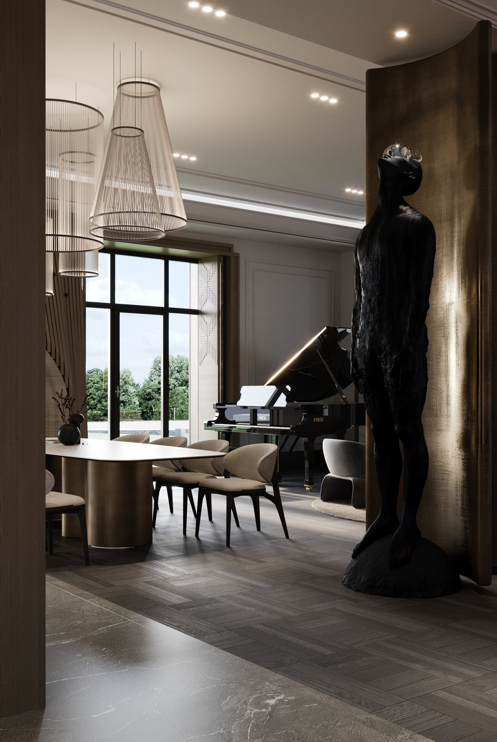 Загородный дом 2000 кв. м. Григорианского стиль. Paintings by the artist Sergey Ratchin