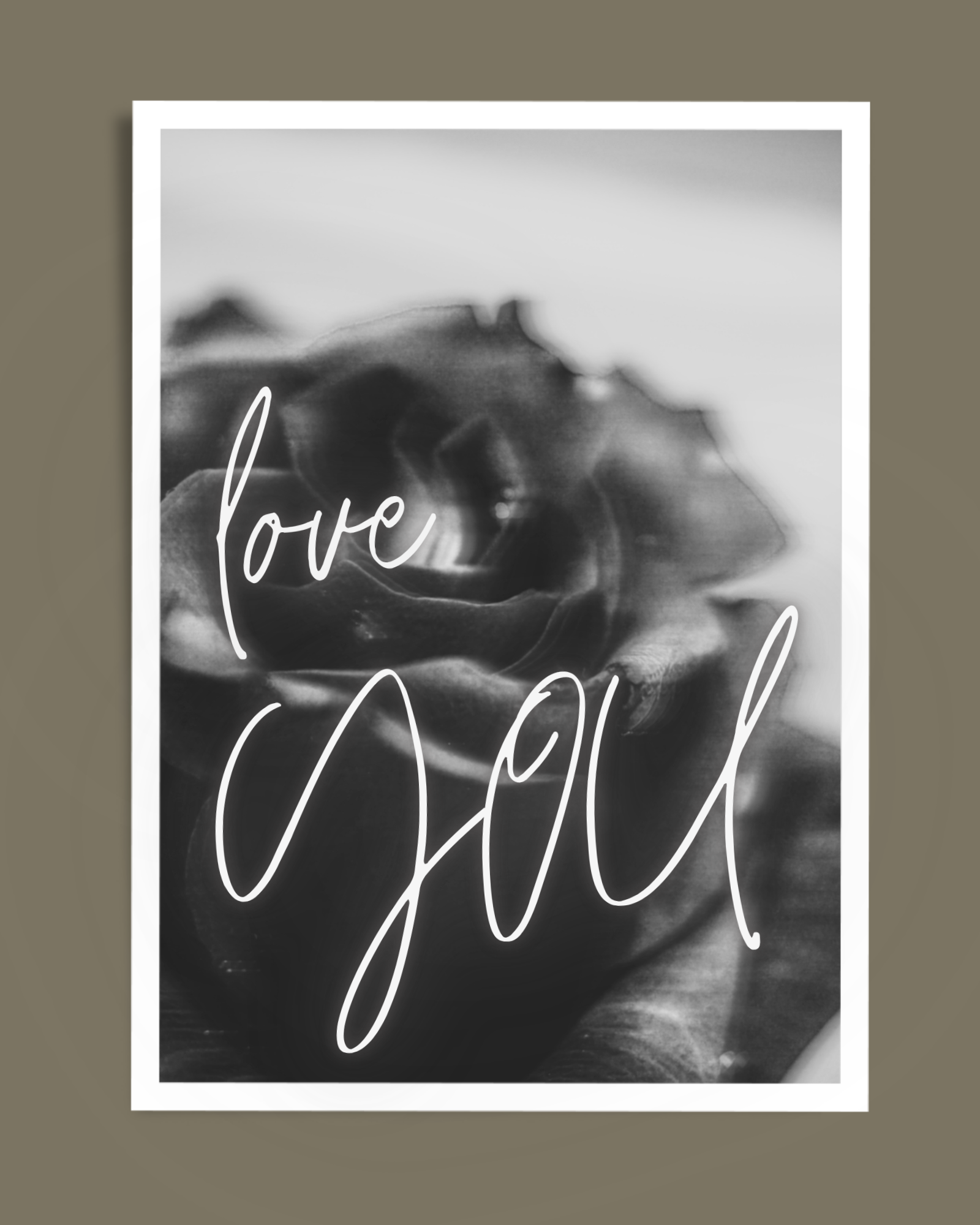 Авторские открытки купить — чёрно-белая открытка 'love soul' с розой 10x15 см, романтические открытки ручной работы для интерьера
