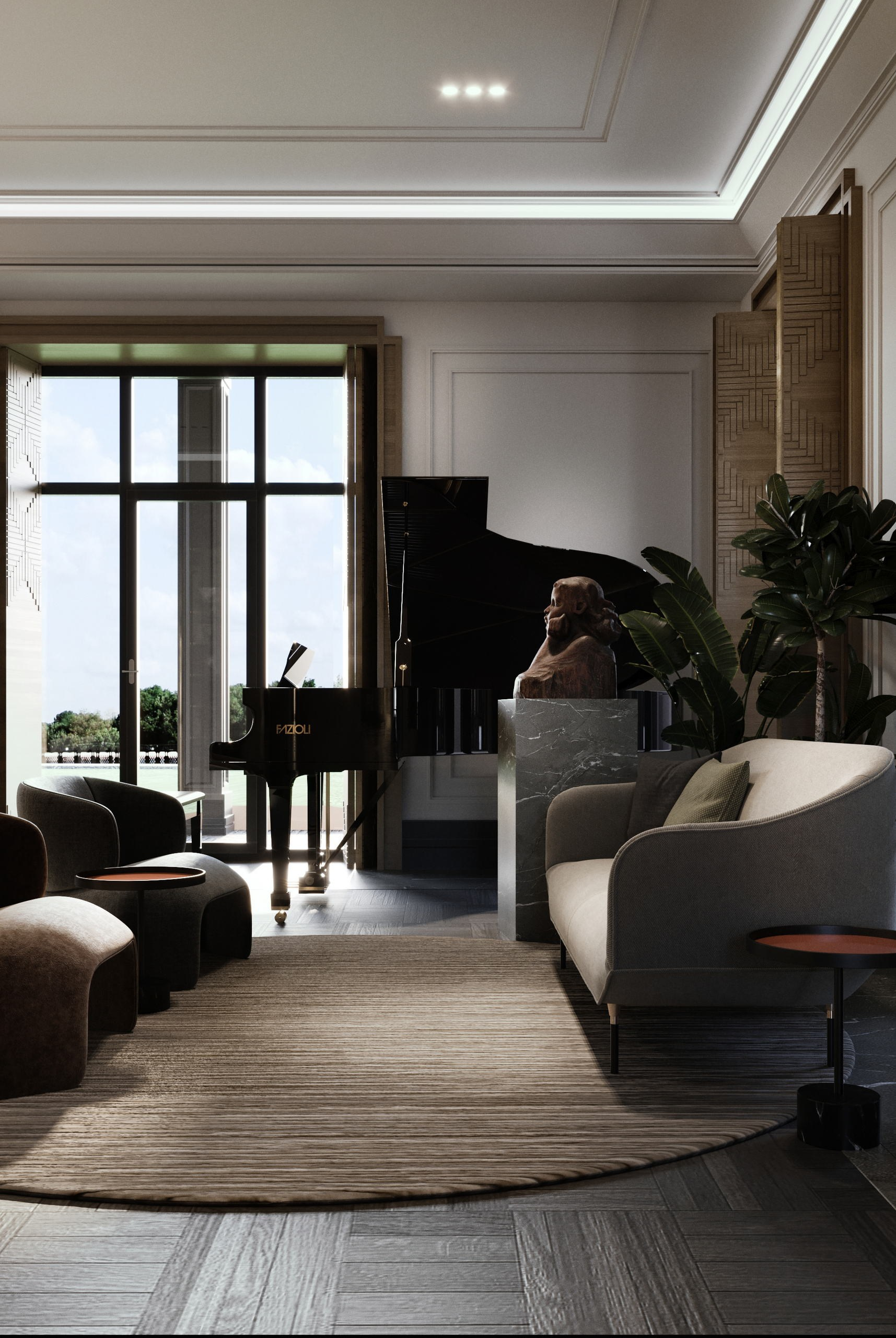 Загородный дом 2000 кв. м. Григорианского стиль. Paintings by the artist Sergey Ratchin