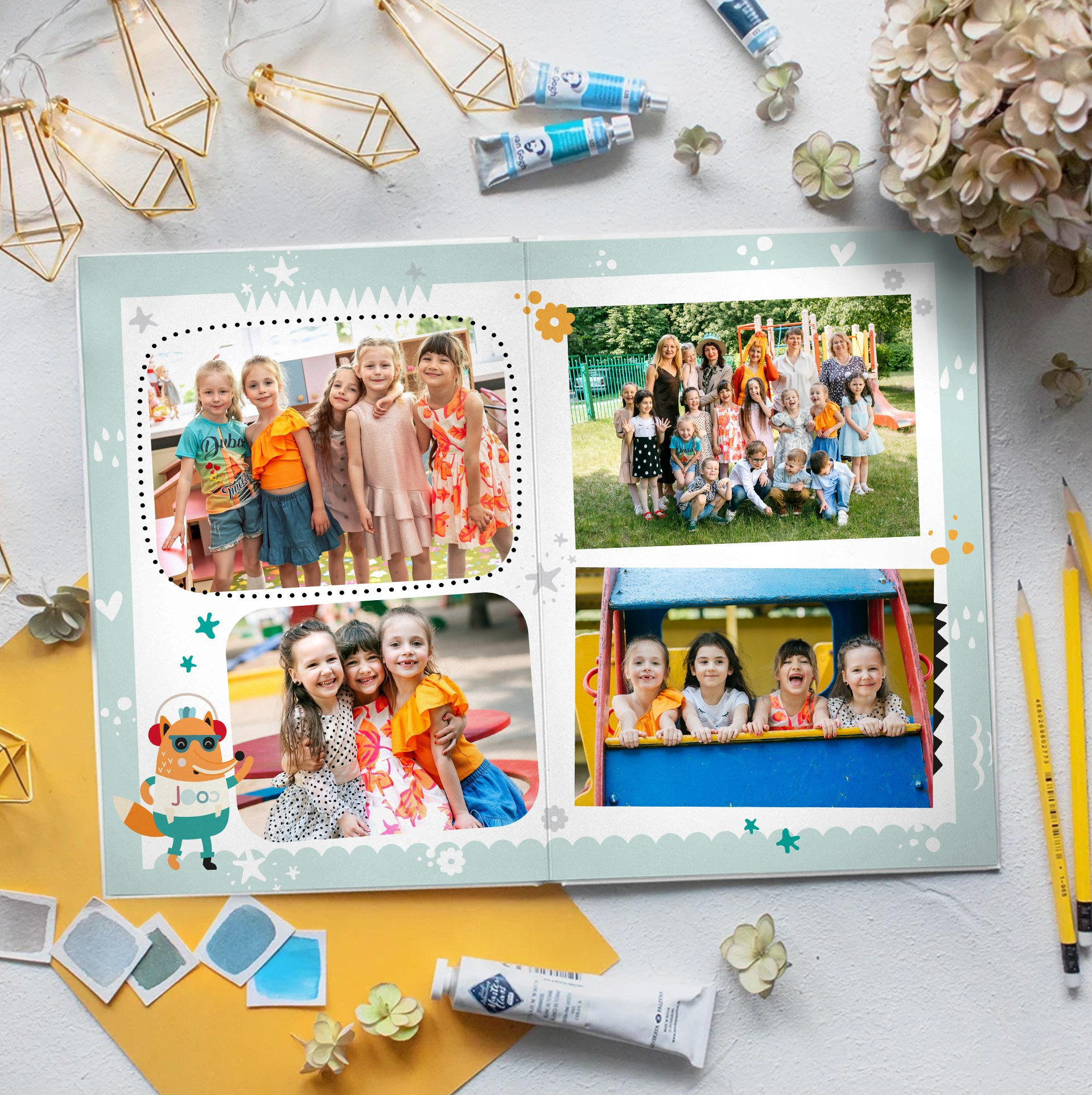 Дизайны выпускных альбомов для детского сада «Тигрята». Выпускные альбомы в Минске, фотоальбом в школу и детский сад