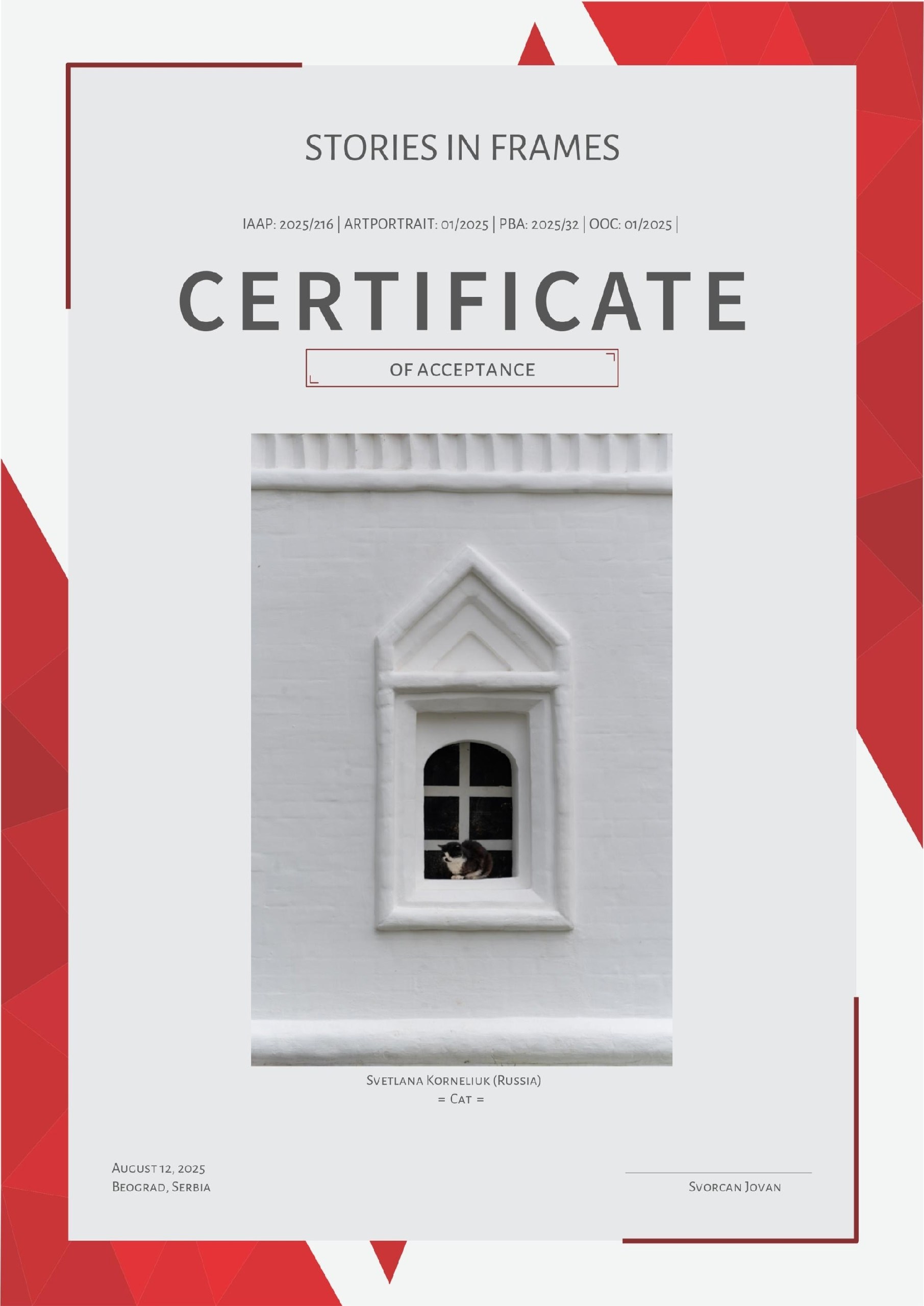 International Contest Awards Photographer Svetlana Korneliuk