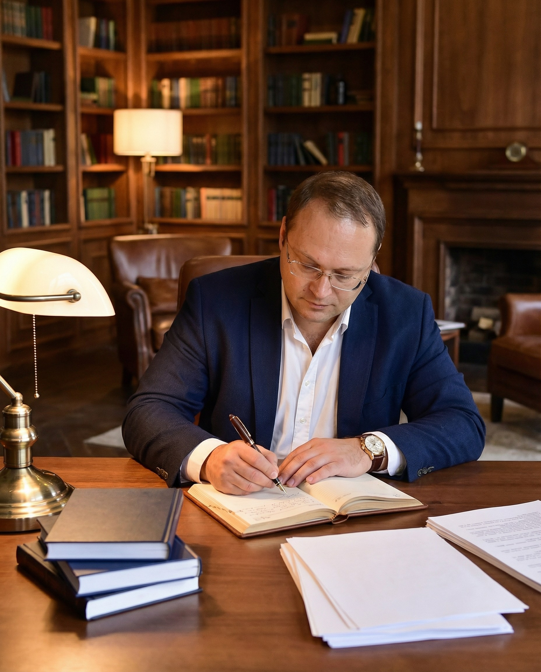 Фотосессия для автора и бизнес-эксперта — деловой портрет за рабочим столом для статей, сайта и публикаций