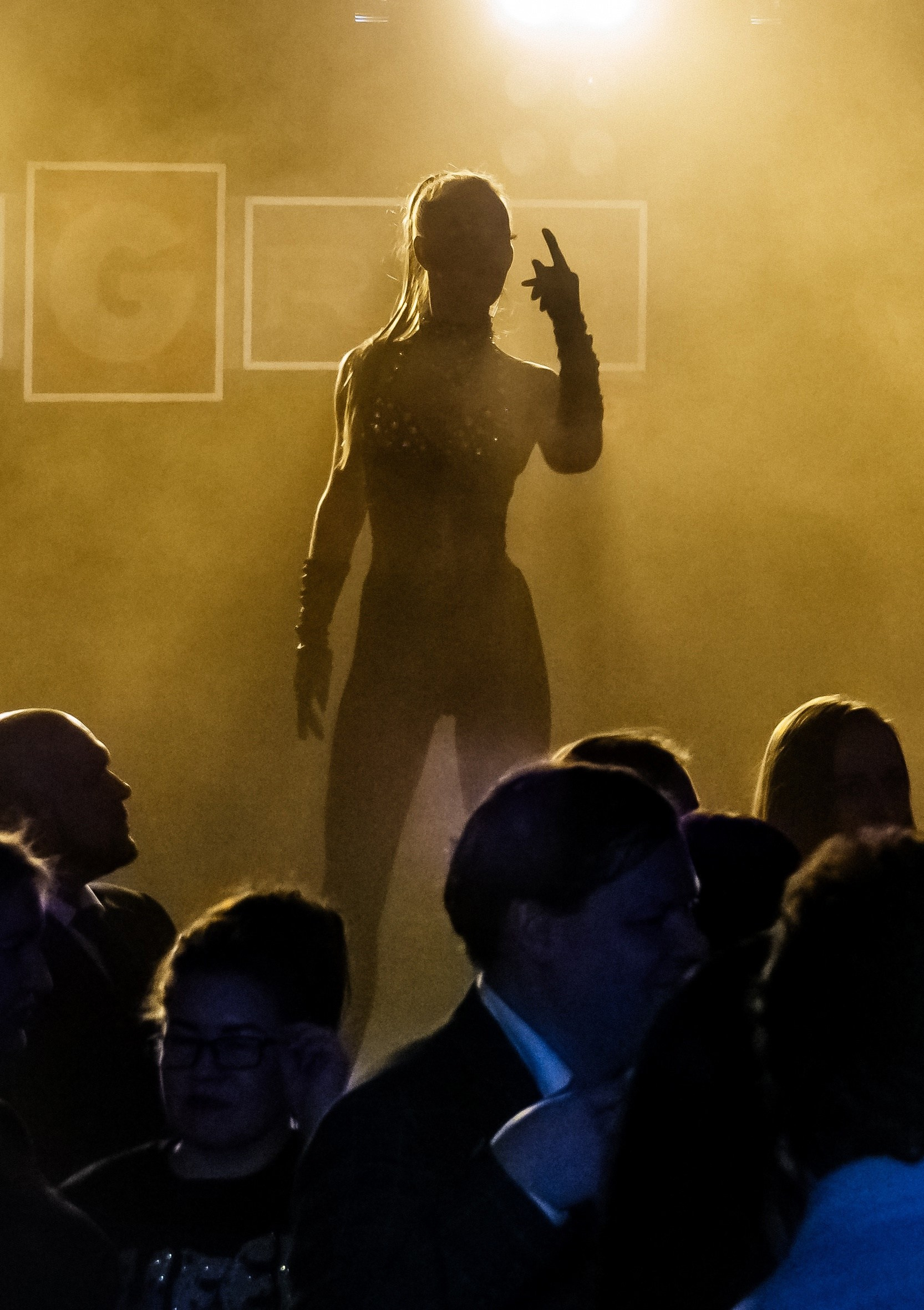 В ночном клубе выступают артисты, очень классно смотрится когда пустили туман и приглушили свет