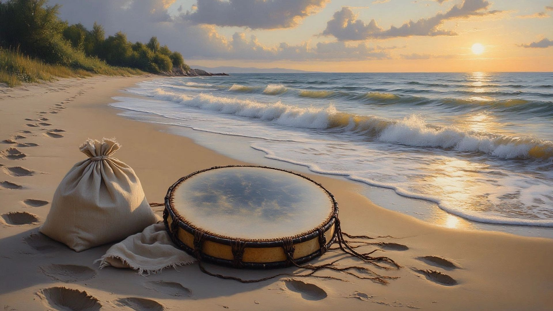 With a Shamanic Drum on the Waves