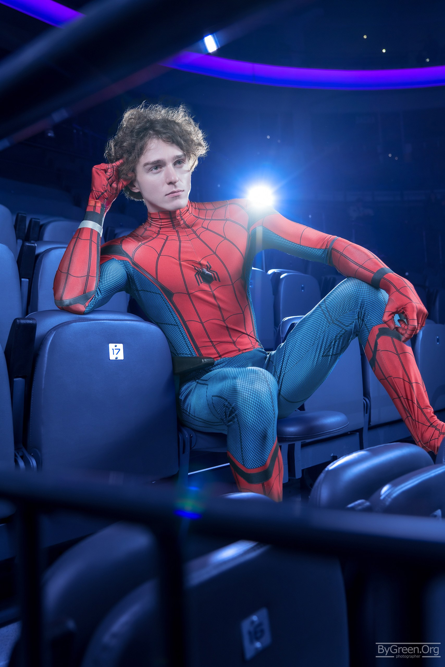 Cosplay of Spider-Man from Marvel — in the CSKA Arena stands, Fandom Fest 2026, Moscow