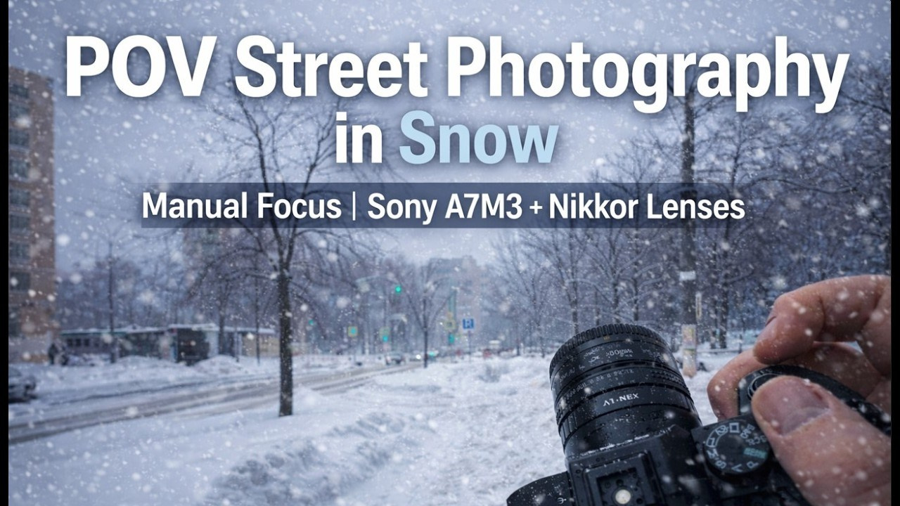 POV Street Photography — Snowy Crosswalk | 50mm Manual Focus. Репортажный ивент фотограф в Москве Александр Гладкий