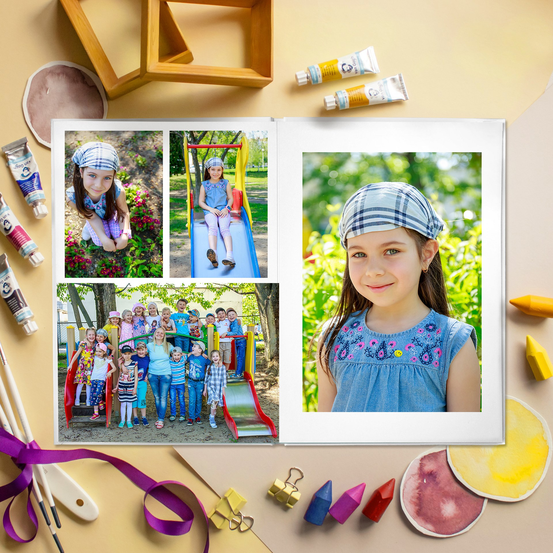 Дизайны выпускных альбомов для детского сада «Тигрята». Выпускные альбомы в Минске, фотоальбом в школу и детский сад