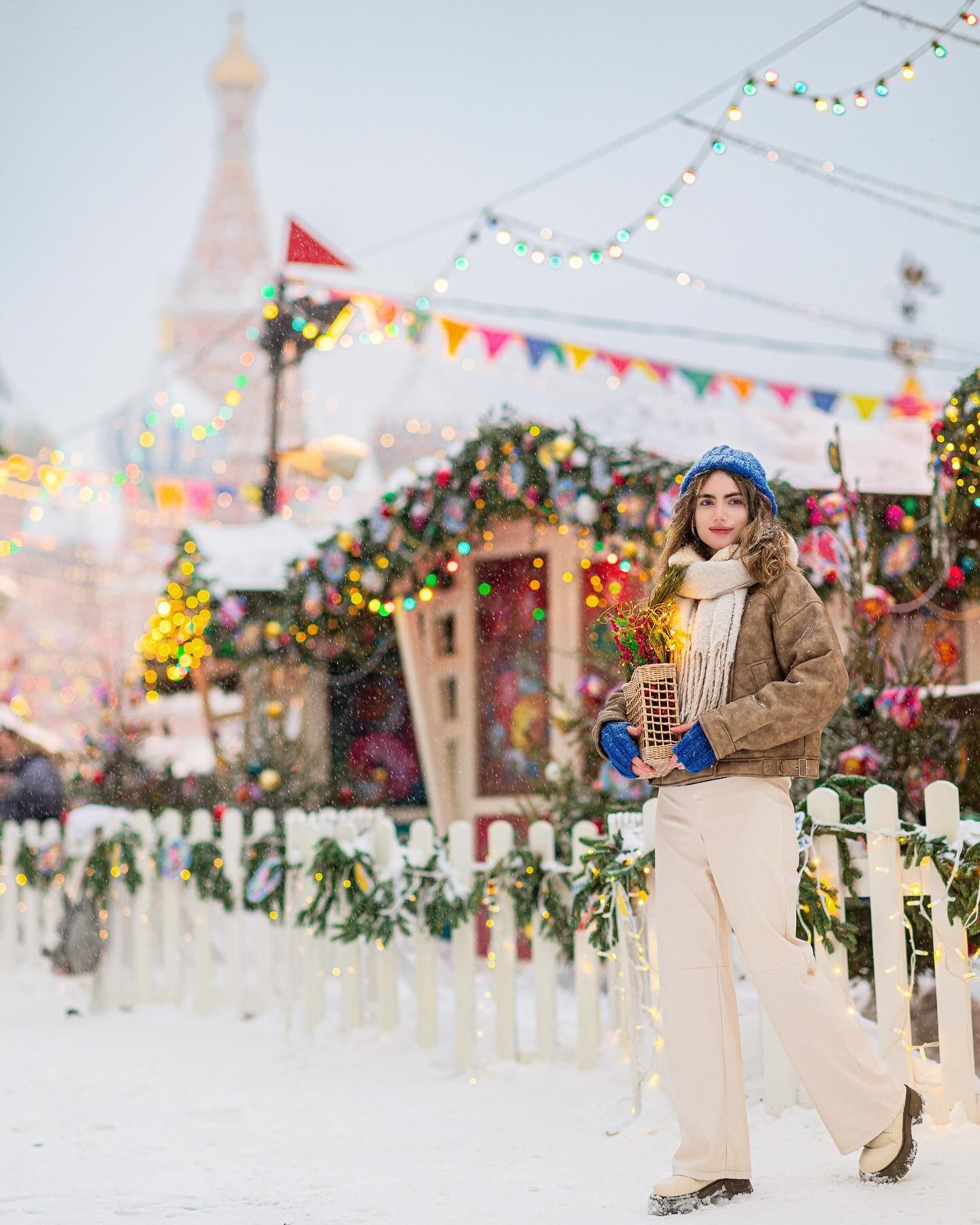 красивая и стильная новогодняя фотосессия