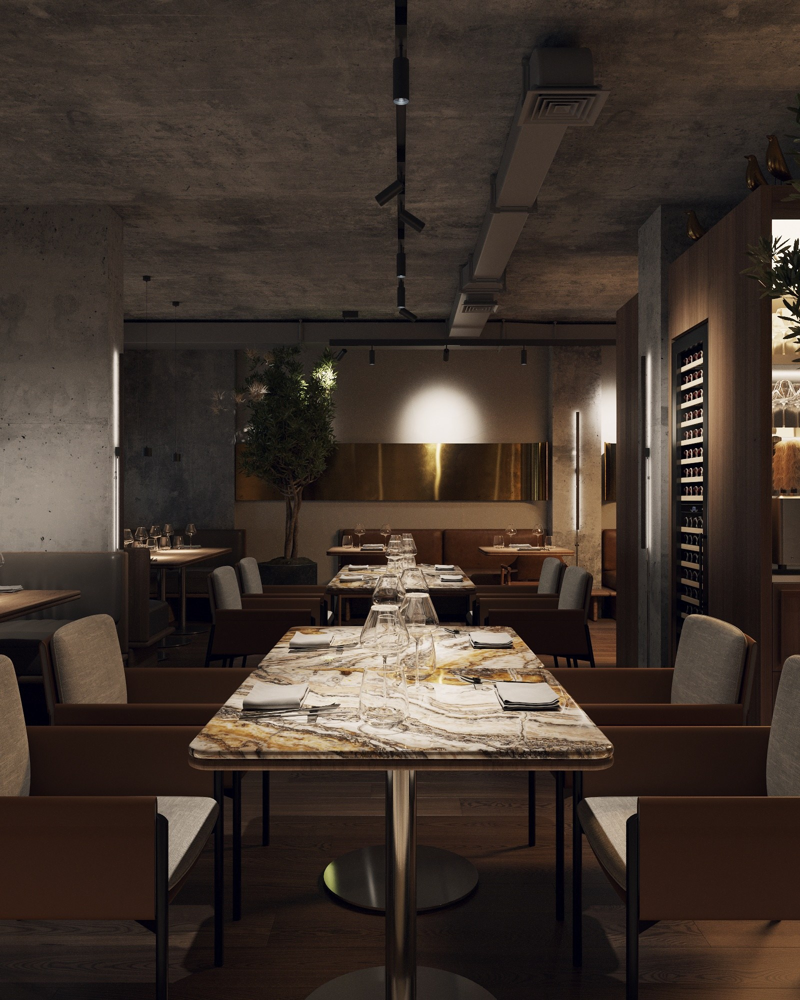 GOLDEN BIRDS restaurant in Astana Kazakhstan designed by QUADRUM STUDIO