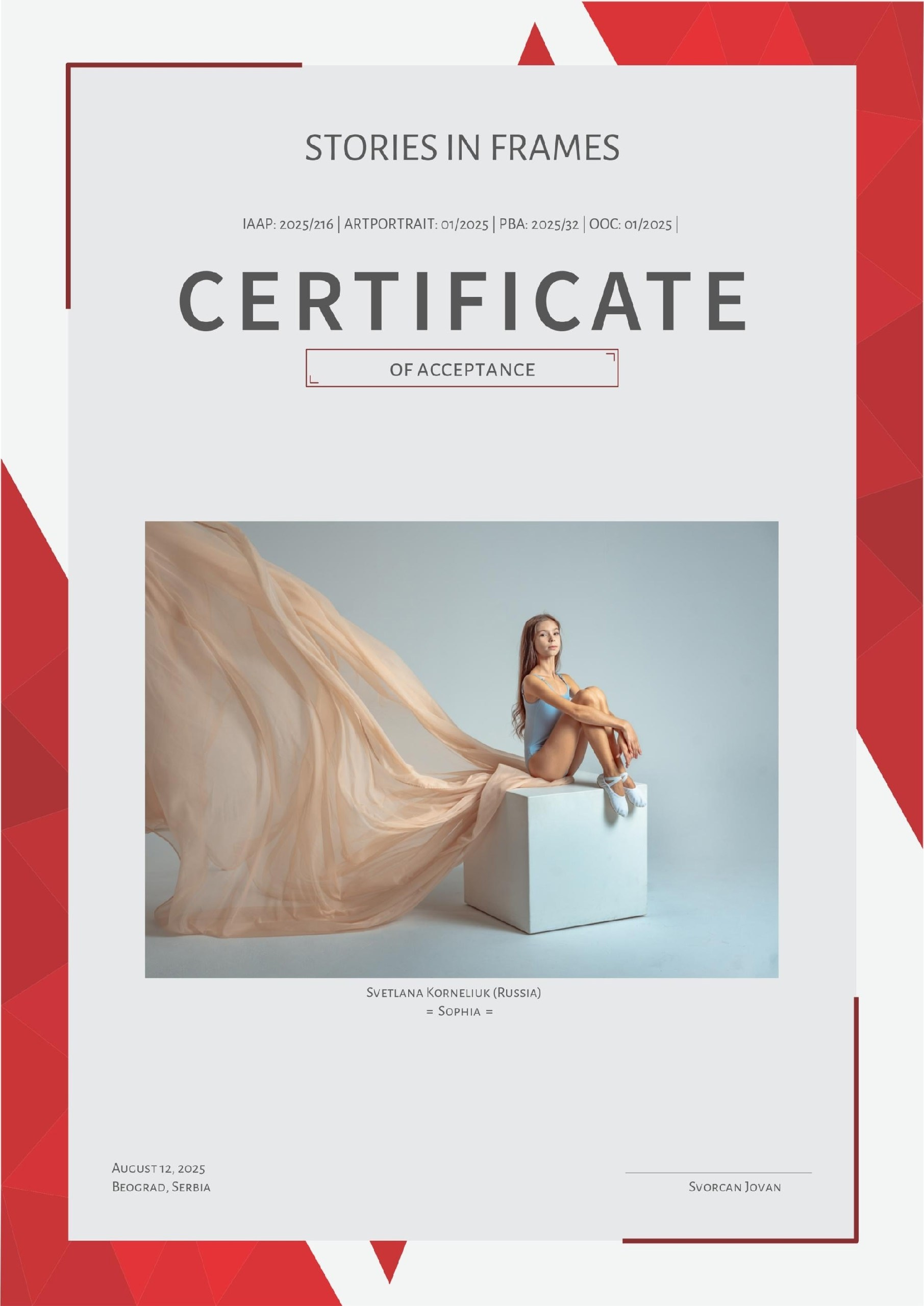 International Contest Awards Photographer Svetlana Korneliuk