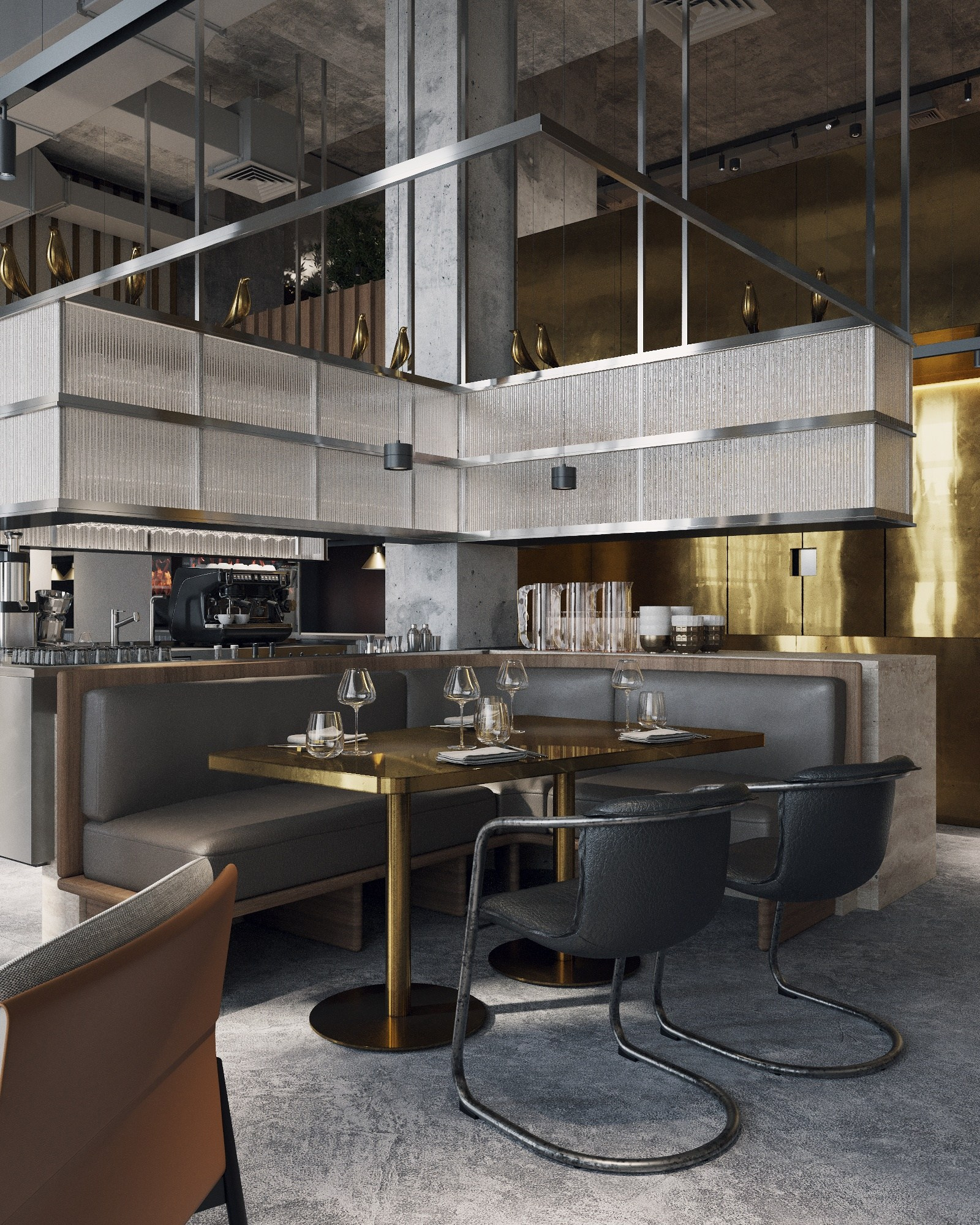 GOLDEN BIRDS restaurant in Astana Kazakhstan designed by QUADRUM STUDIO