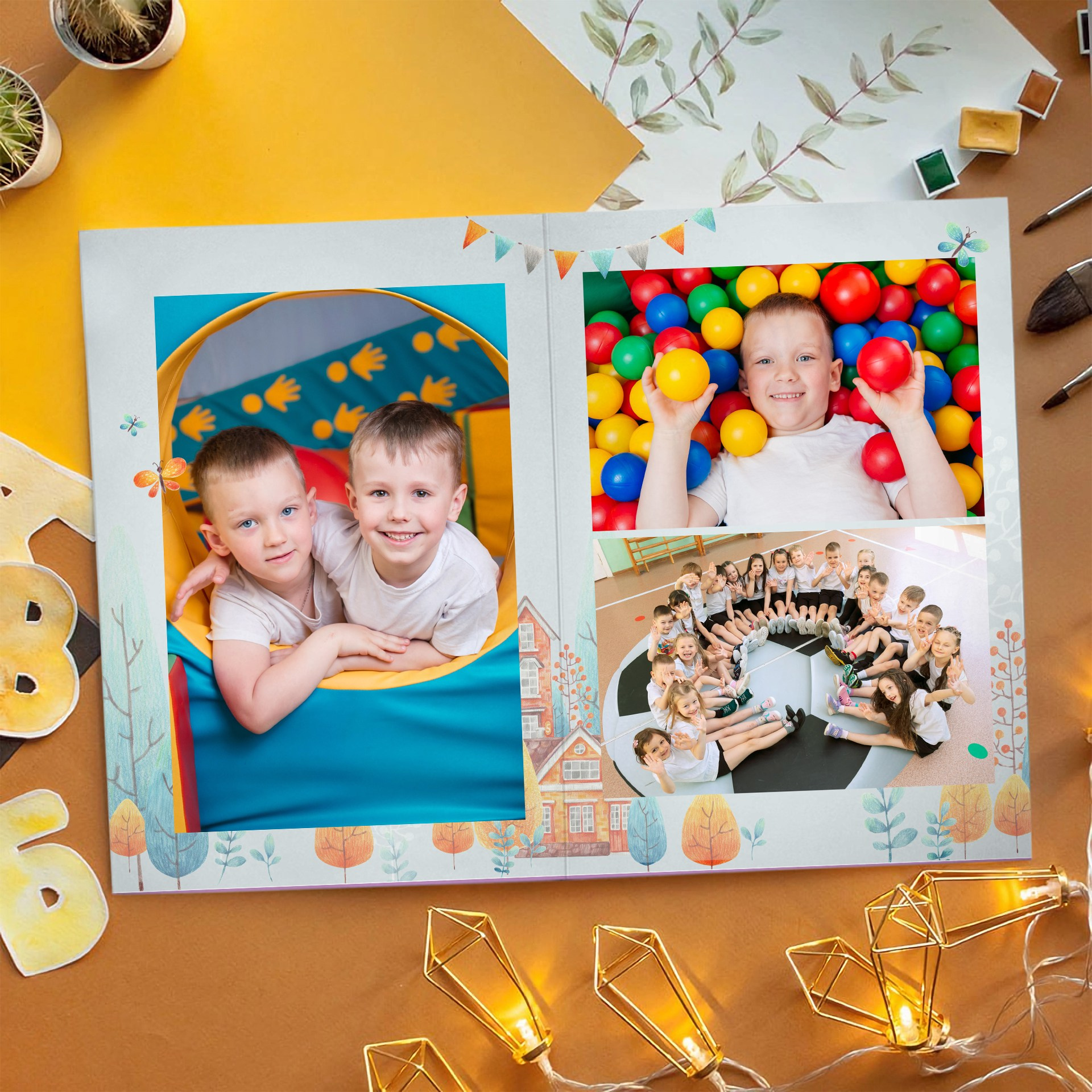 Дизайны выпускных альбомов для детского сада «Тигрята». Выпускные альбомы в Минске, фотоальбом в школу и детский сад