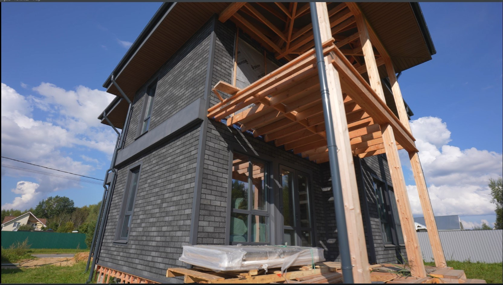 Видео фасада частного дома — монтаж и цветокоррекция | кейс. Фотограф и 3D-визуализатор в Истре — фото, видео, визуализация