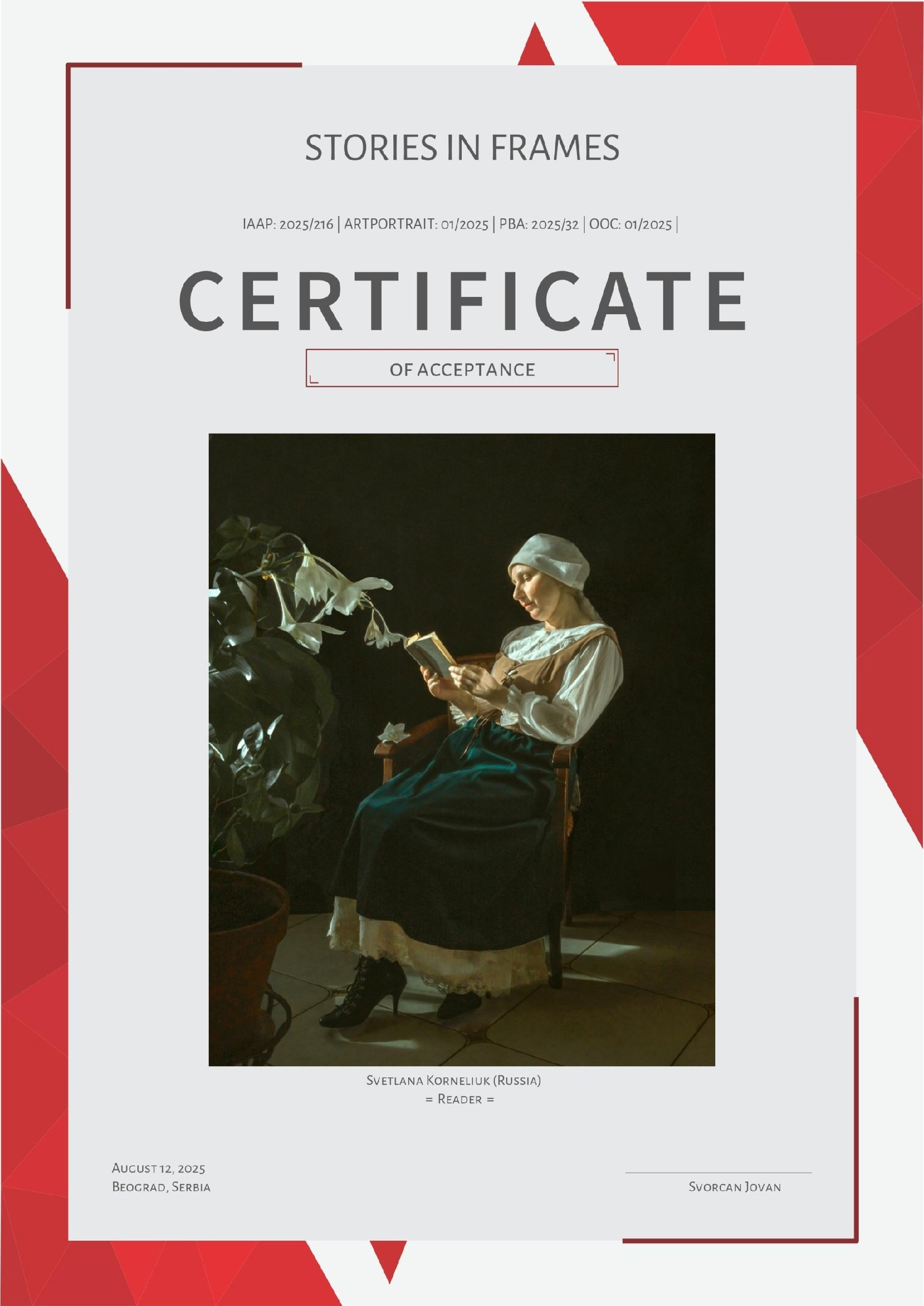 International Contest Awards Photographer Svetlana Korneliuk