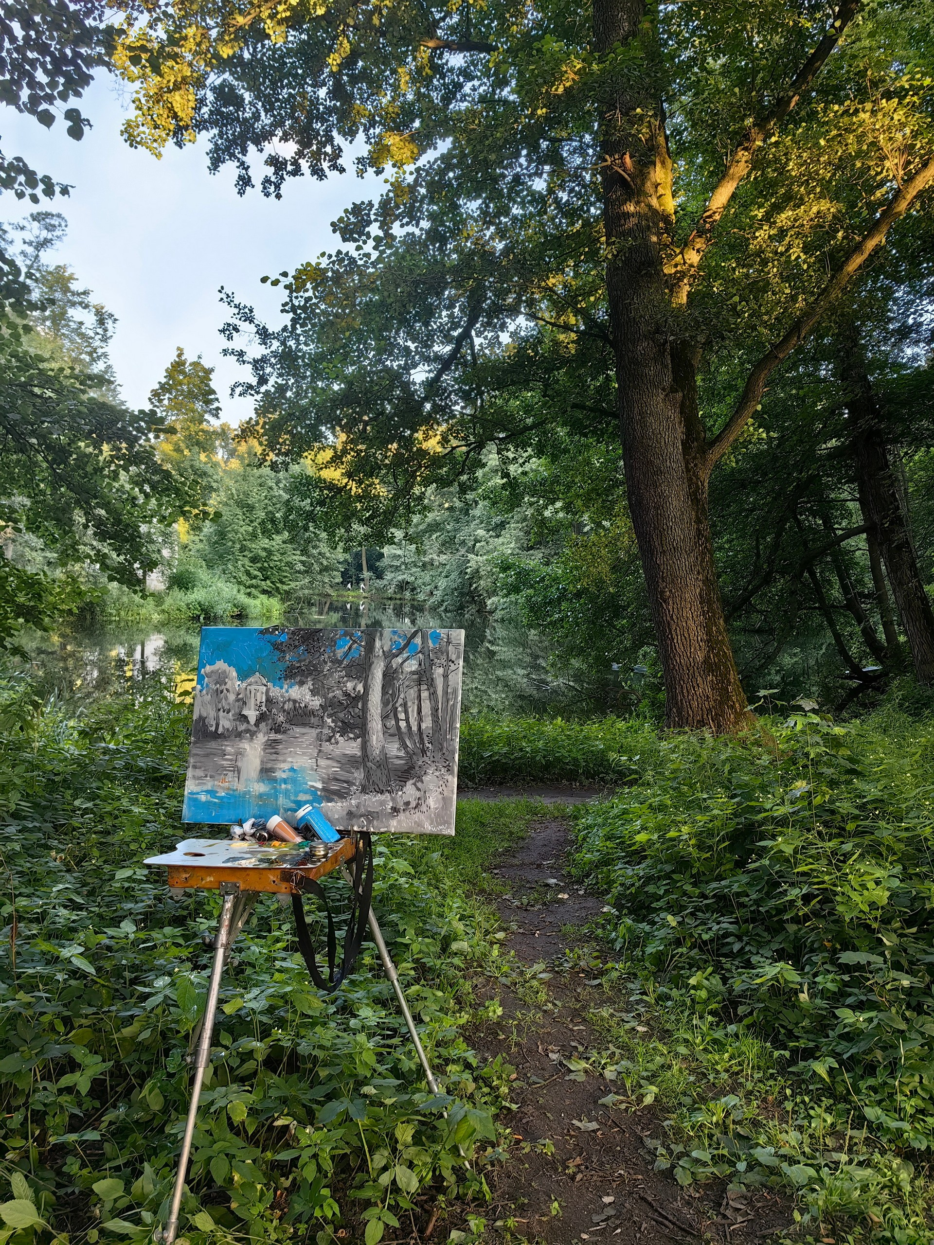 A master class in the open air with the artist Sergey Ratchin. Paintings by the artist Sergey Ratchin