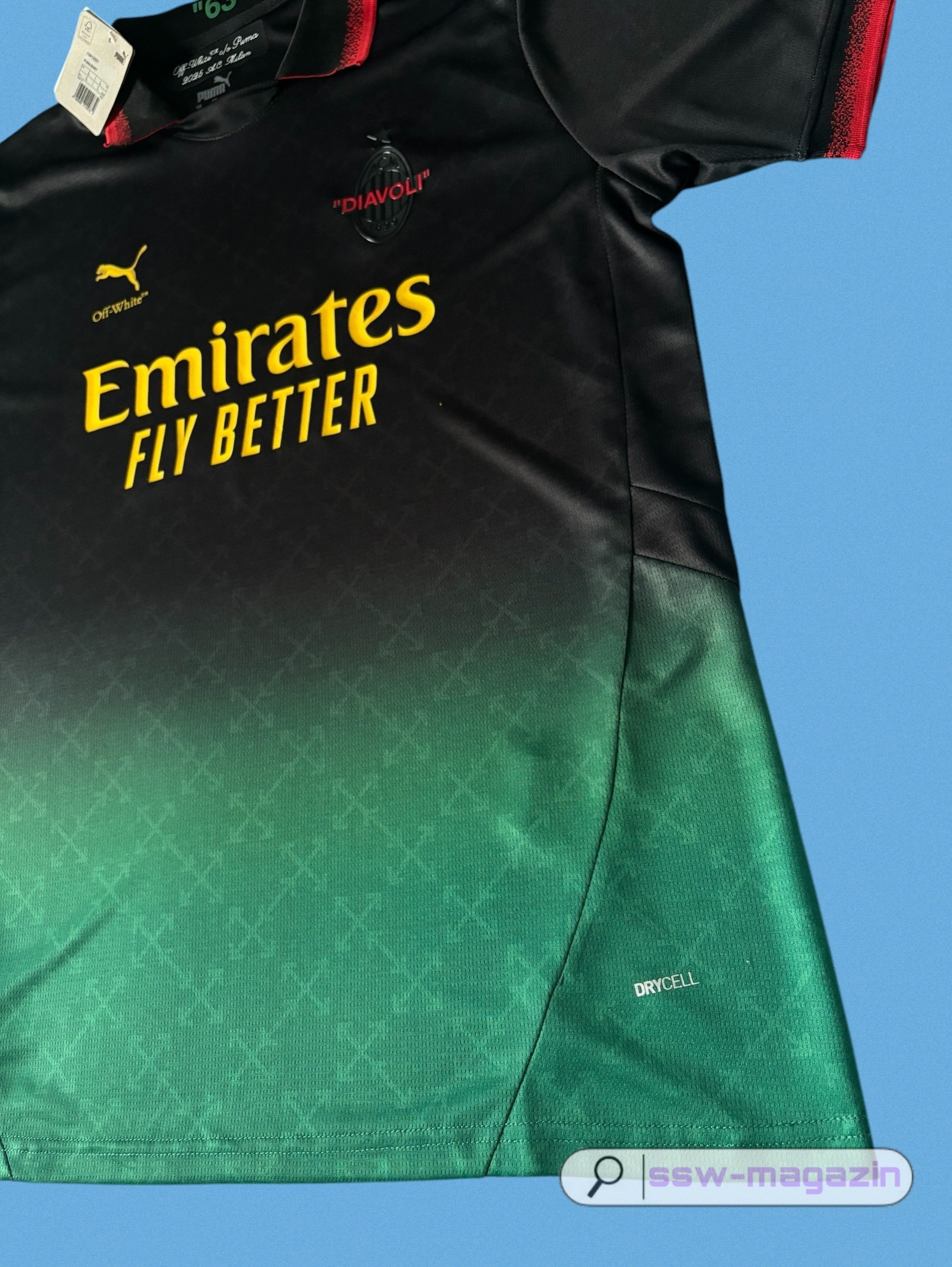 Футболка AC Milan Off White чёрная купить. Футбольный магазин — ssw_magazin