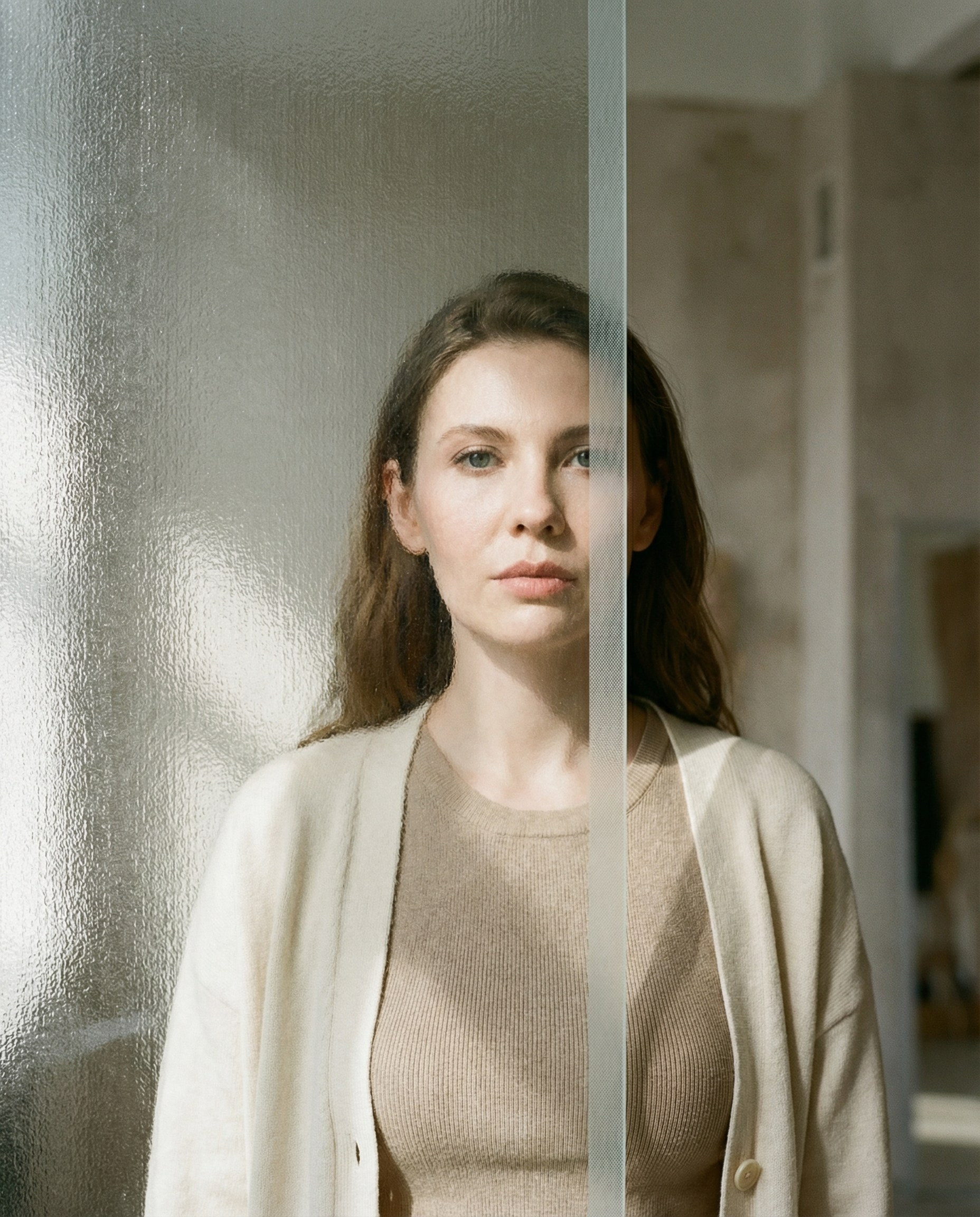 ИИ кадр психолога за рабочим столом в вечернем свете — визуал для экспертного блога, сайта и социальных сетей