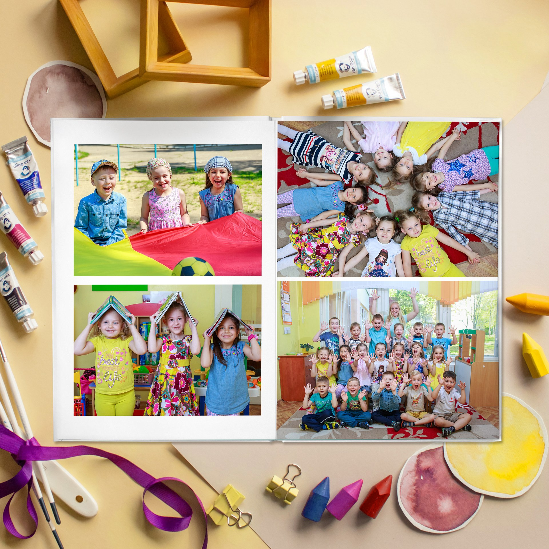 Дизайны выпускных альбомов для детского сада «Тигрята». Выпускные альбомы в Минске, фотоальбом в школу и детский сад