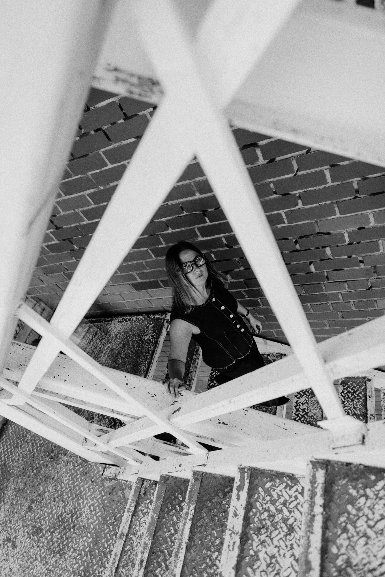 Фотосессия на пожарных лестницах в центре Тюмени, Женя