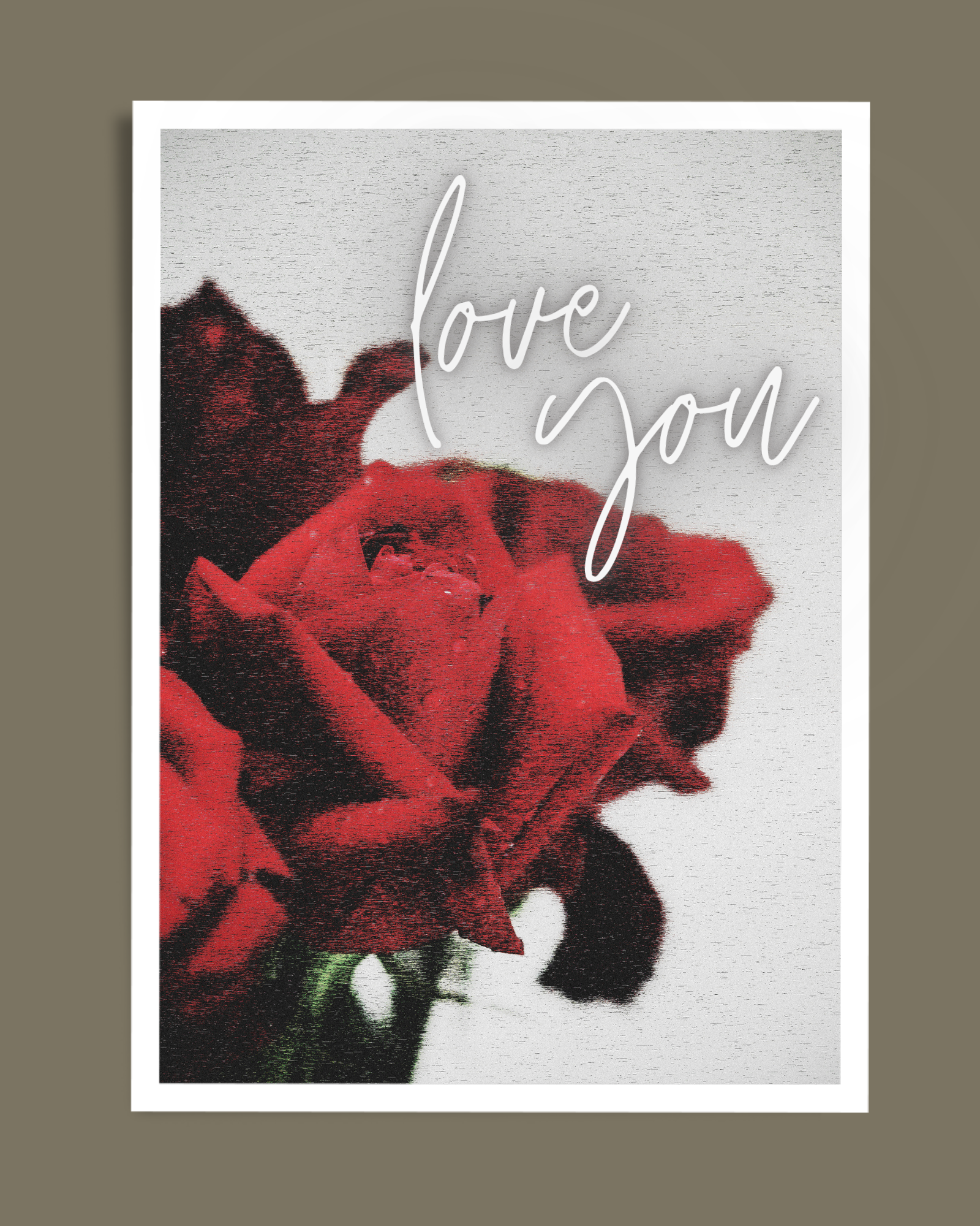 Handmade открытки купить — авторская романтическая открытка 'love you' с красными розами 10x15 см, открытки ручной работы для влюблённых Москва