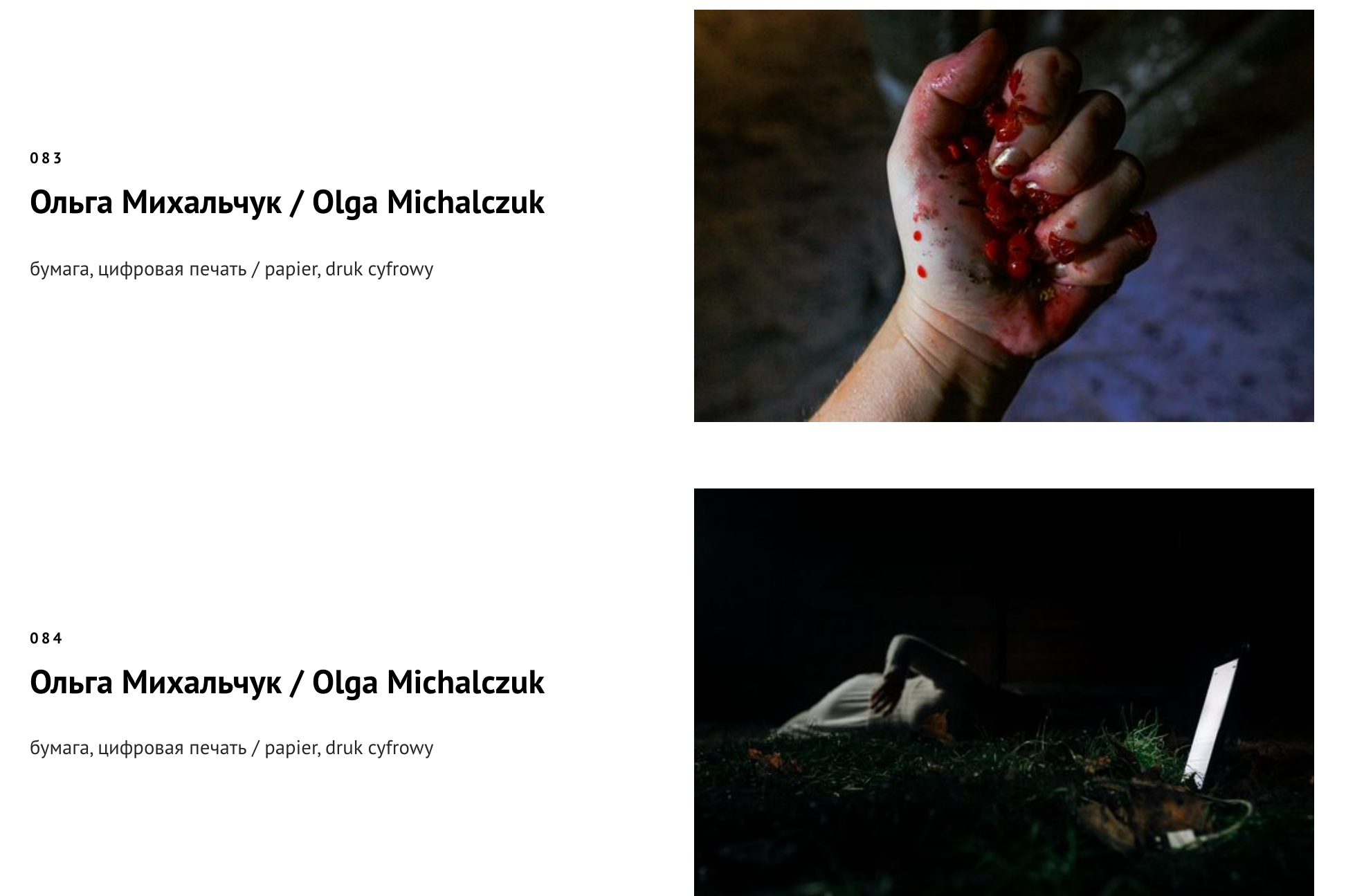 Ольга Михальчук, фотографии на выставке «Человек в переводе». Ольга Михальчук, художница и фотограф