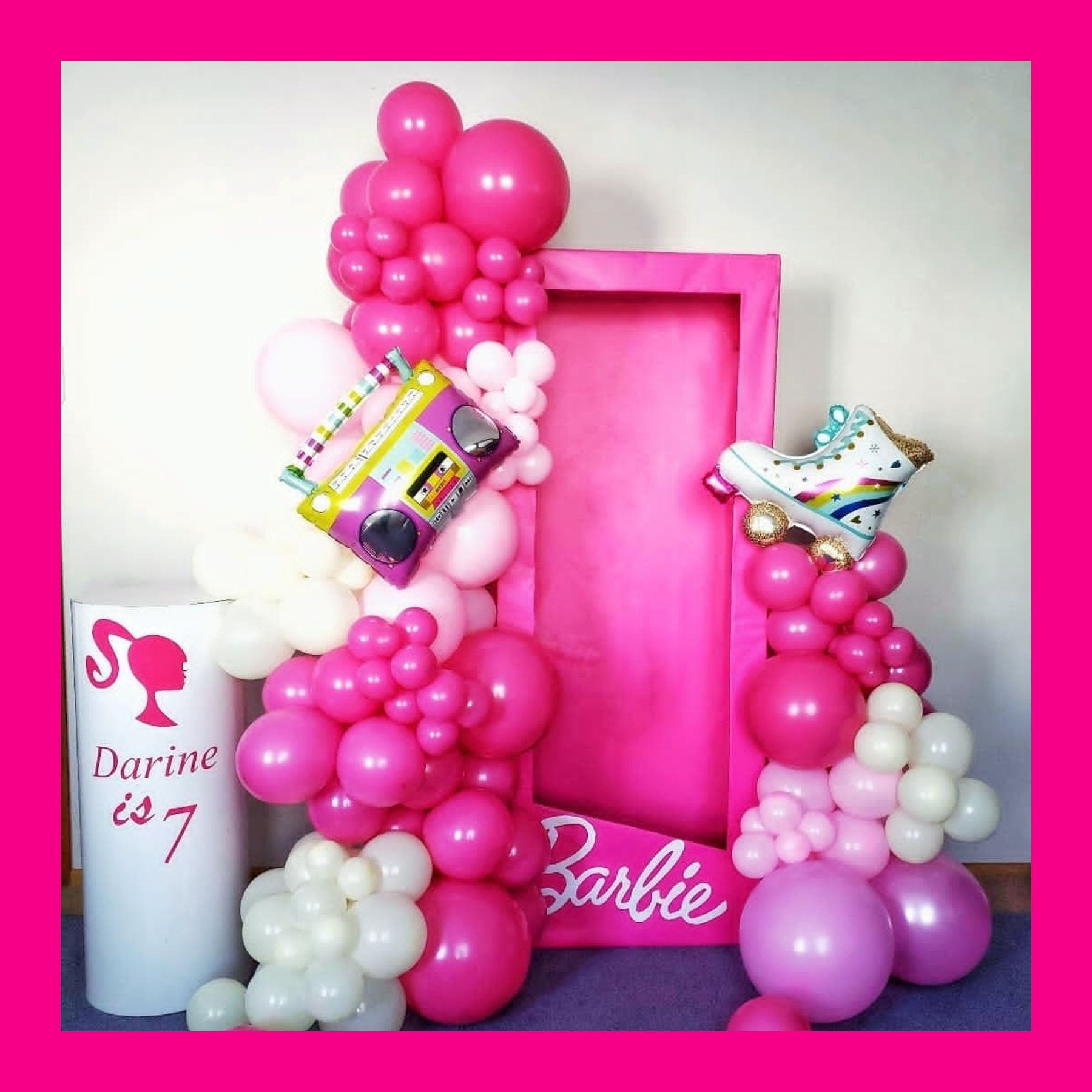 Фотозона коробка Барби. Студия праздничного декора