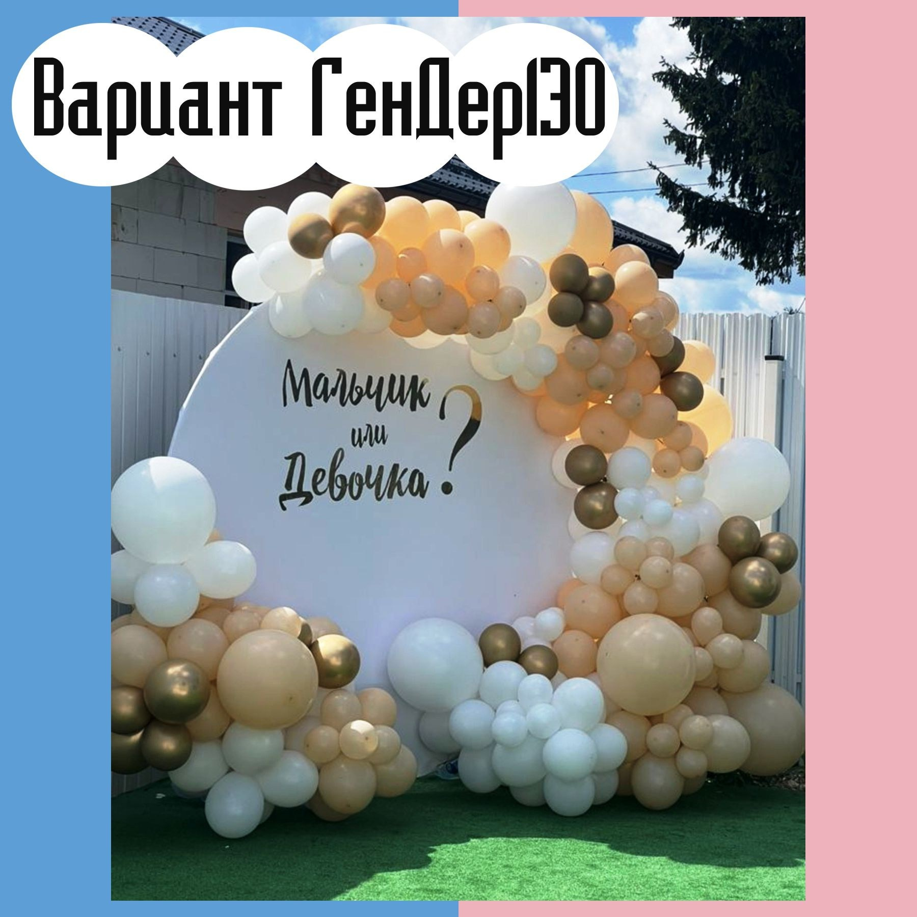 Гендер пати фотозона. Студия праздничного декора