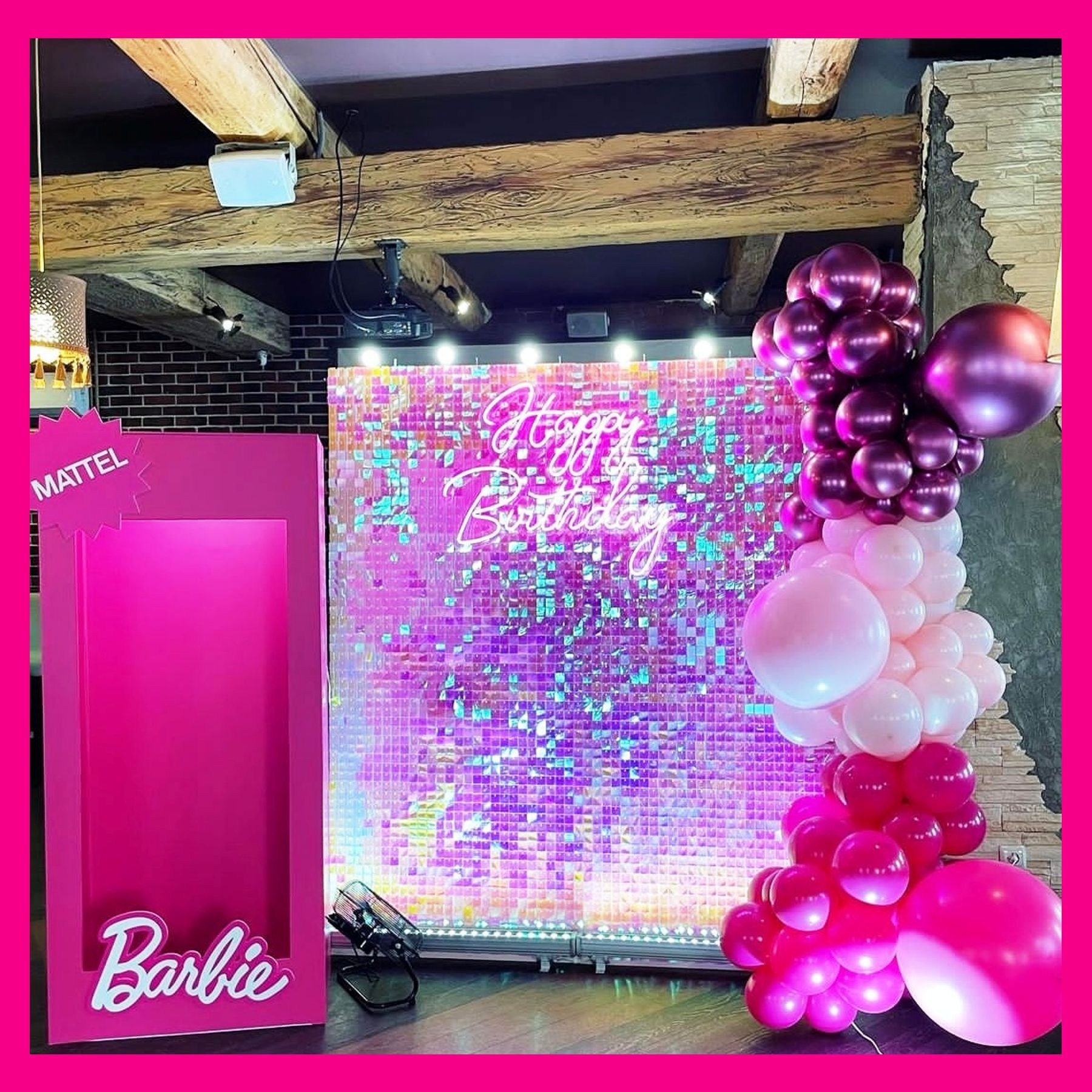 Фотозона коробка Барби. Студия праздничного декора