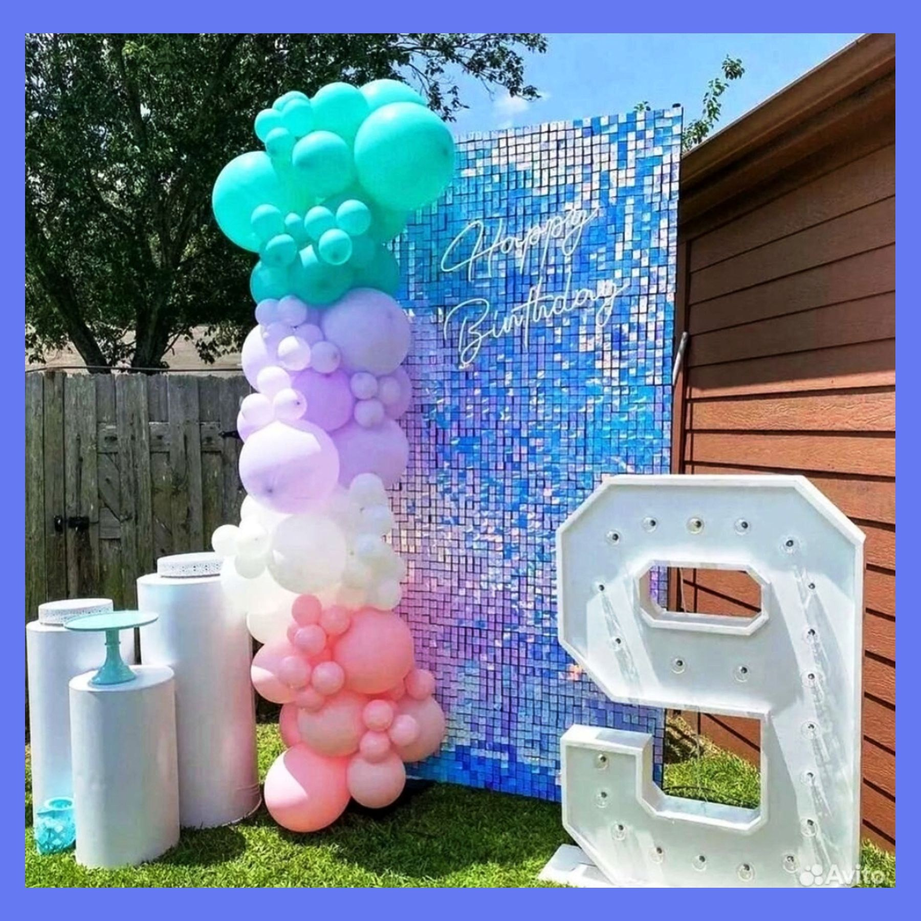 Фотозона из пайеток. Студия праздничного декора