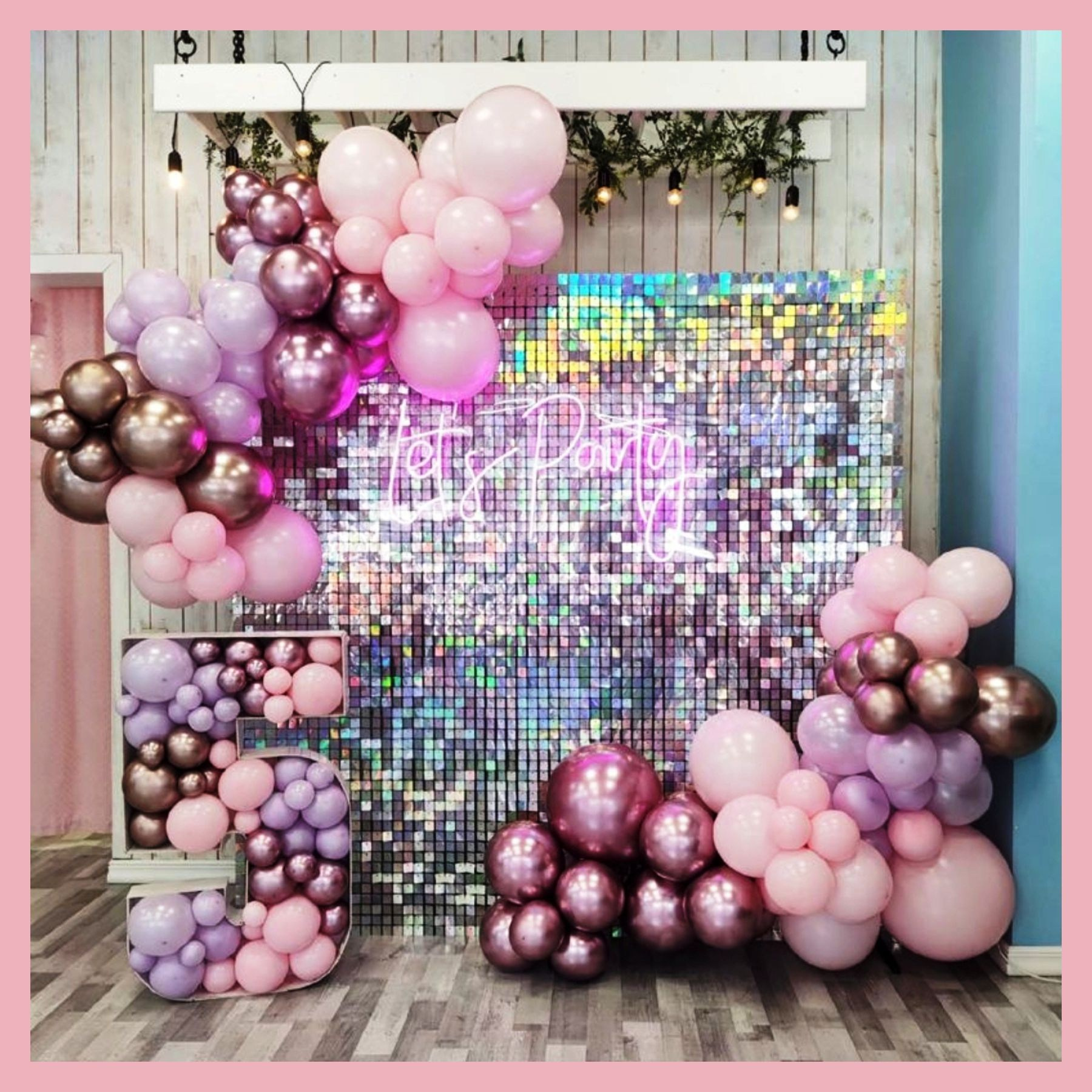 Фотозона из пайеток. Студия праздничного декора