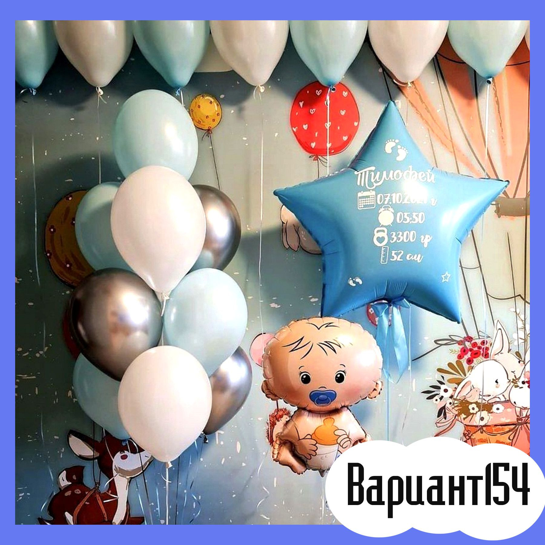 Воздушные шары на выписку из роддома. Студия праздничного декора