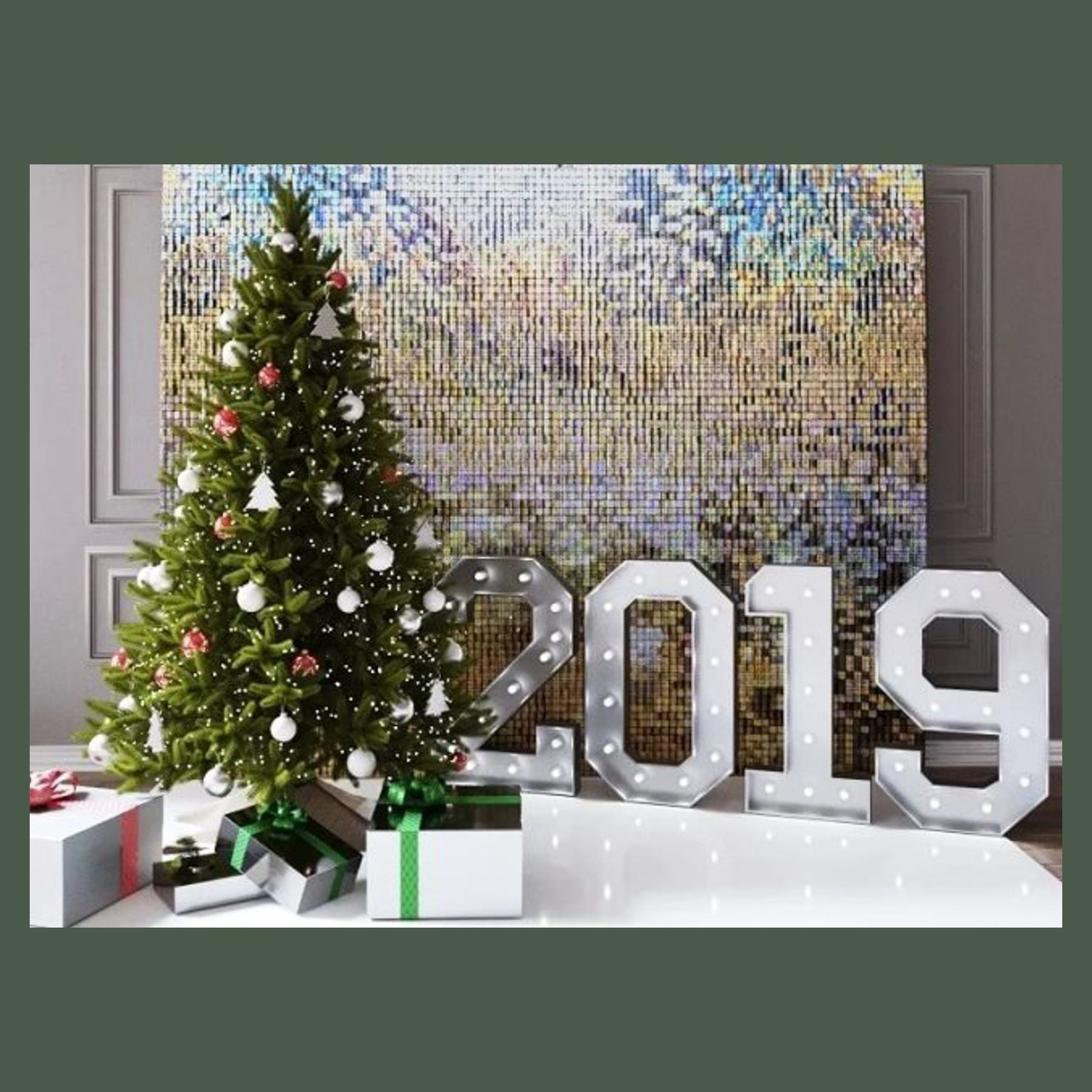 Фотозона из пайеток. Студия праздничного декора