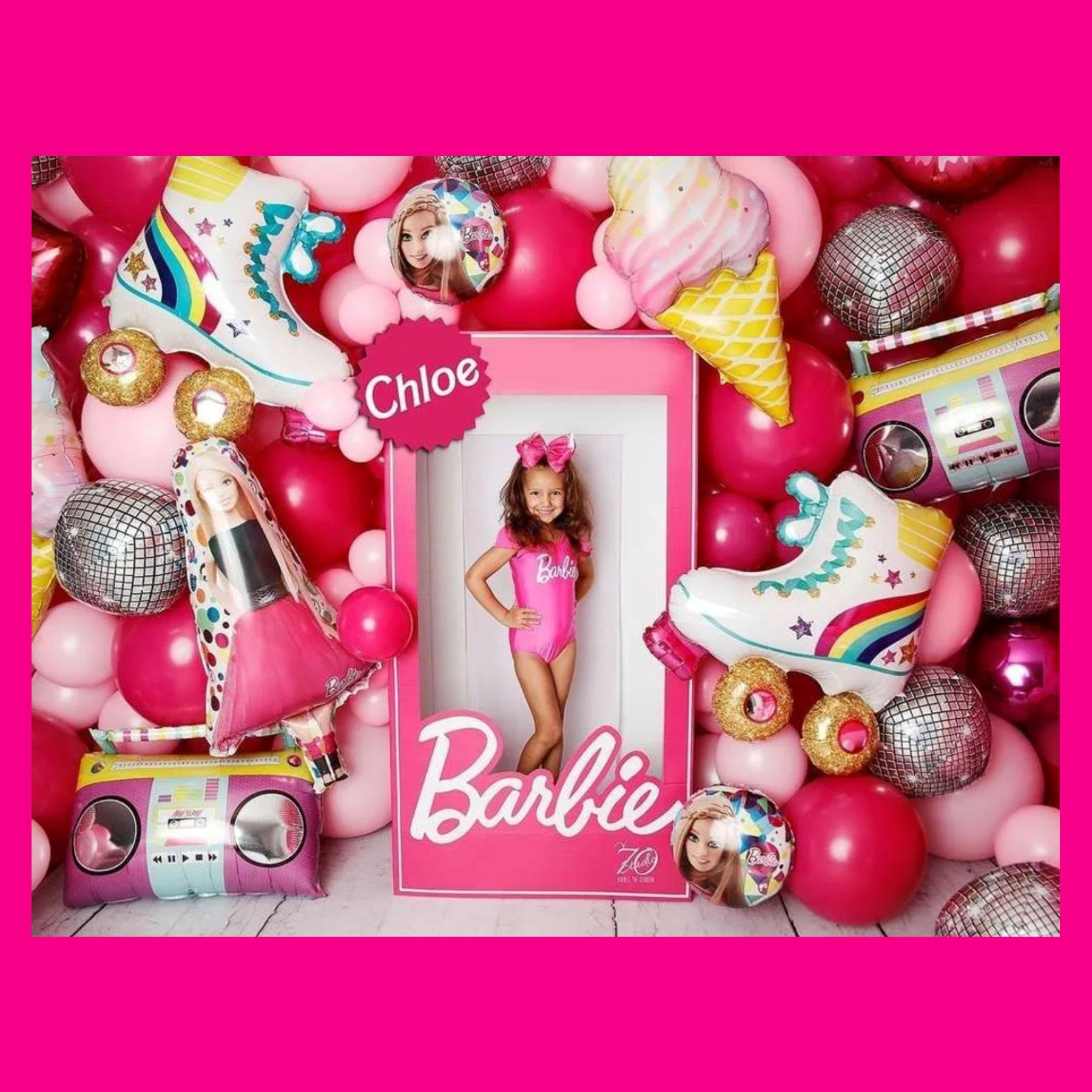 Фотозона коробка Барби. Студия праздничного декора