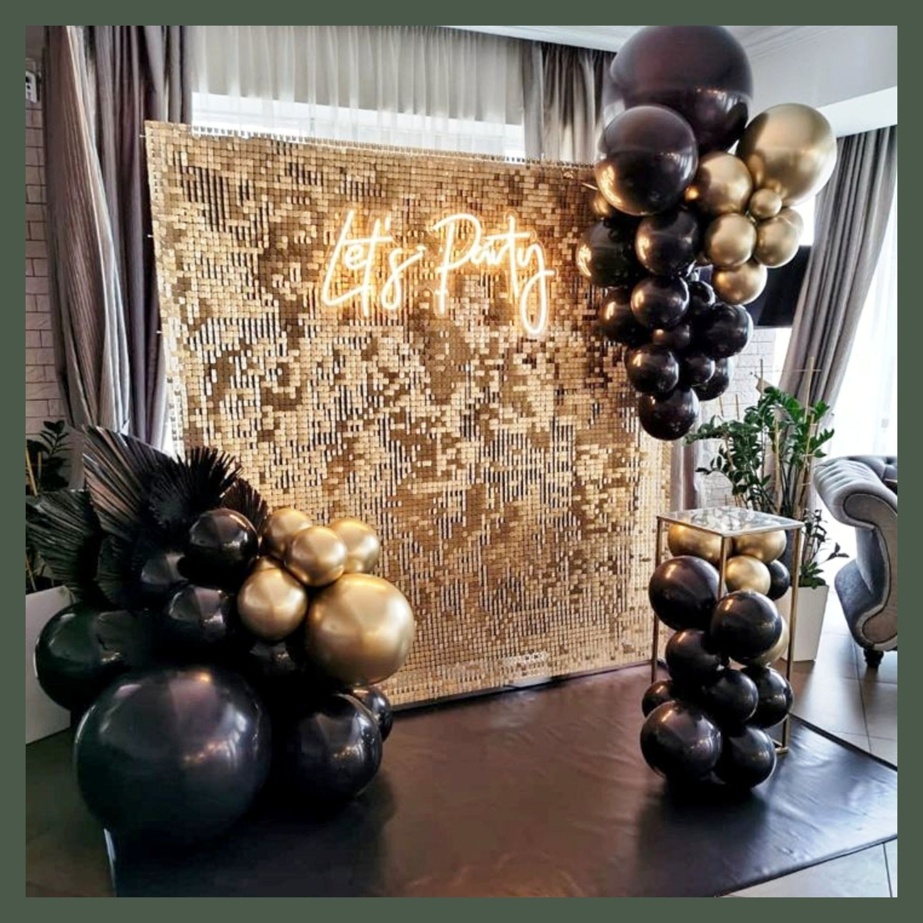 Фотозона из пайеток. Студия праздничного декора