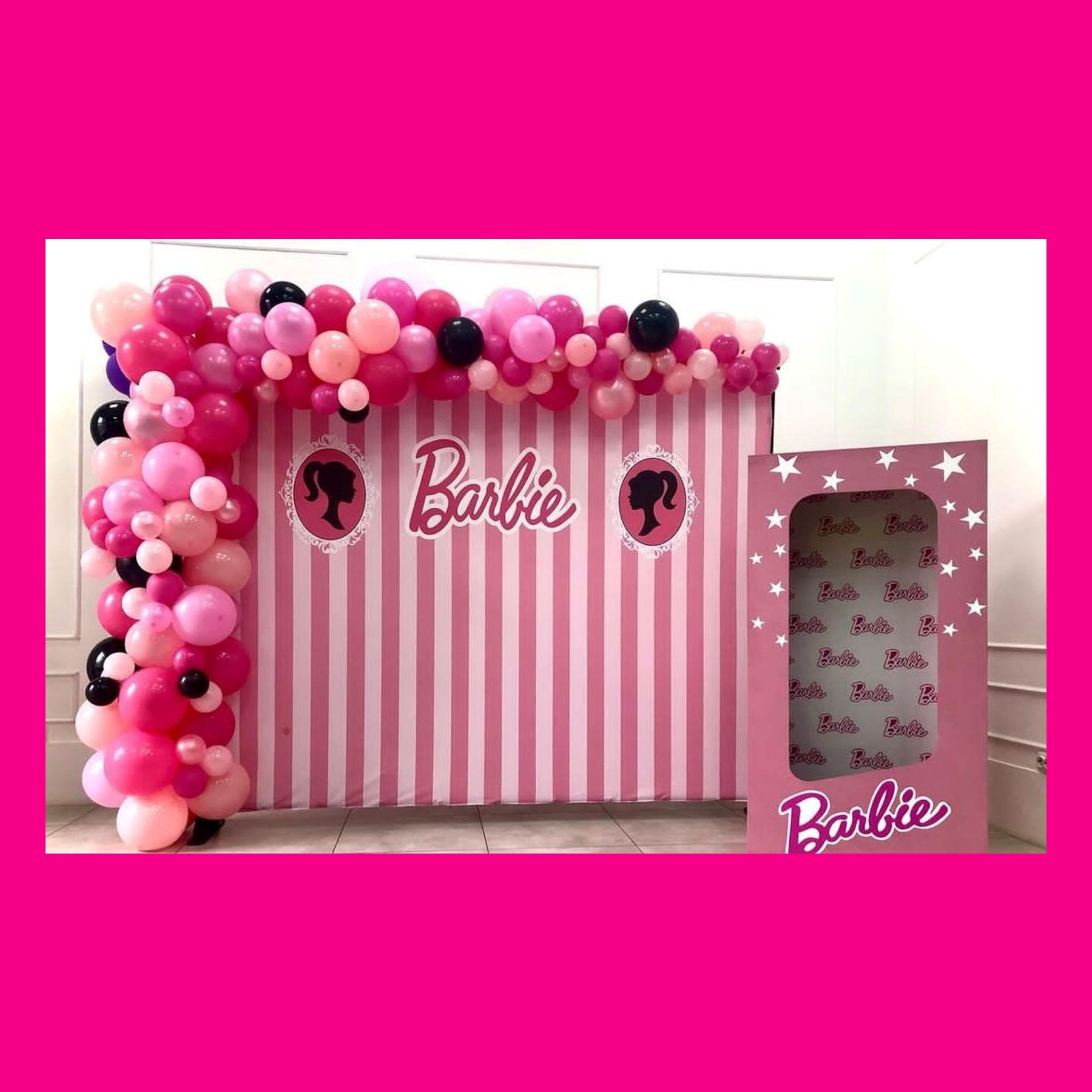 Фотозона коробка Барби. Студия праздничного декора