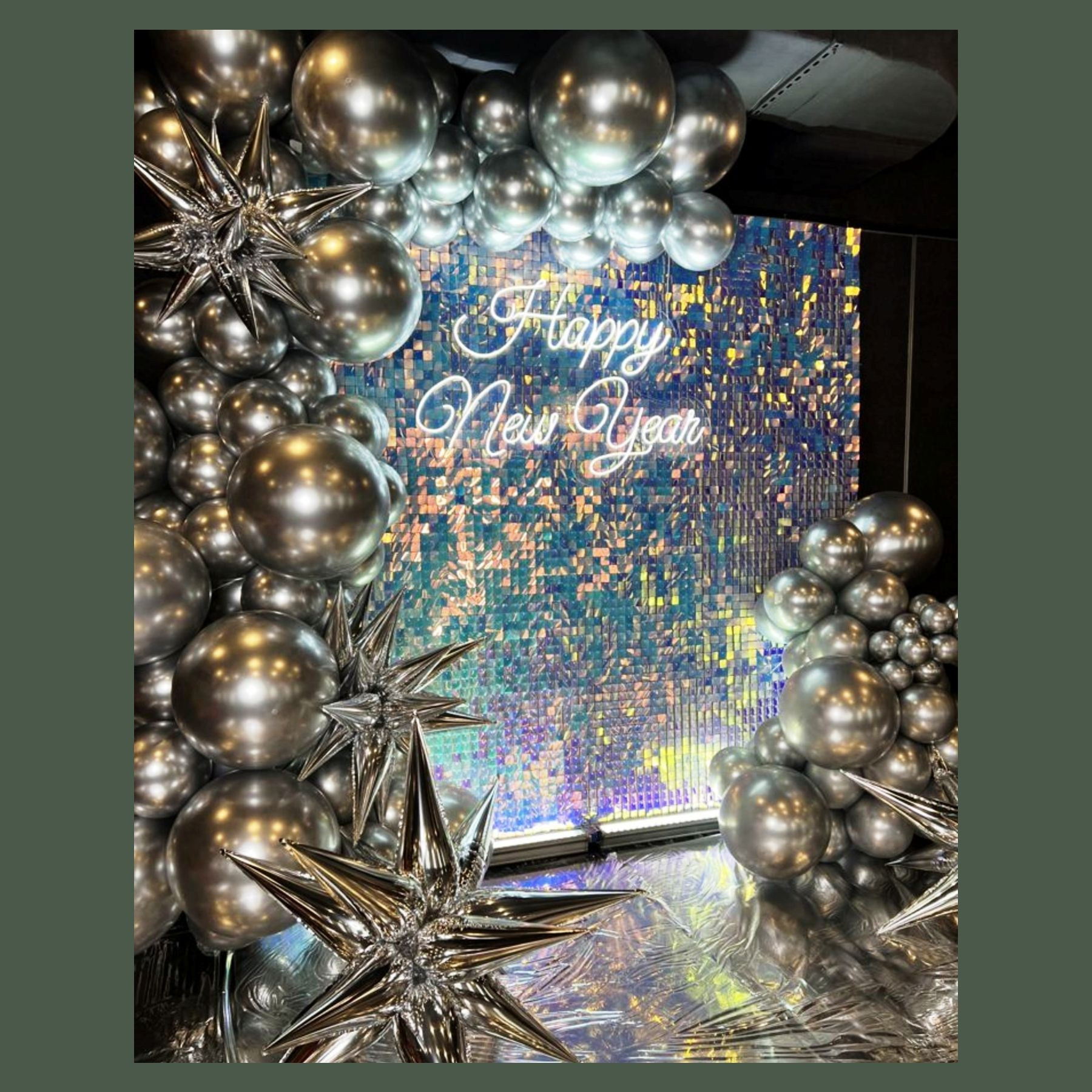 Фотозона из пайеток. Студия праздничного декора