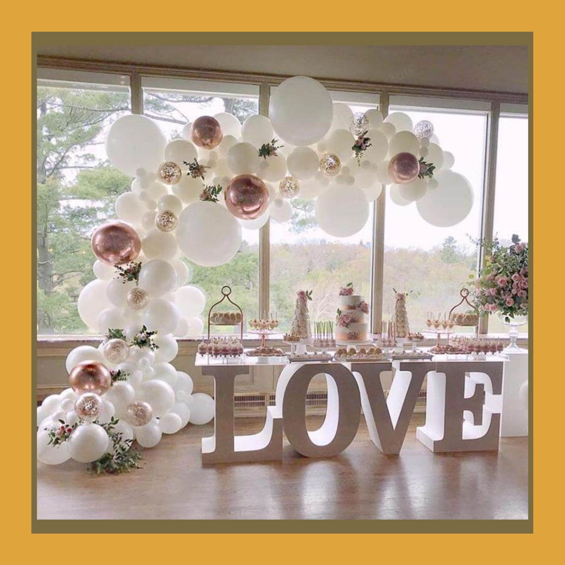 Разнокалиберная гирлянда шар. Студия праздничного декора