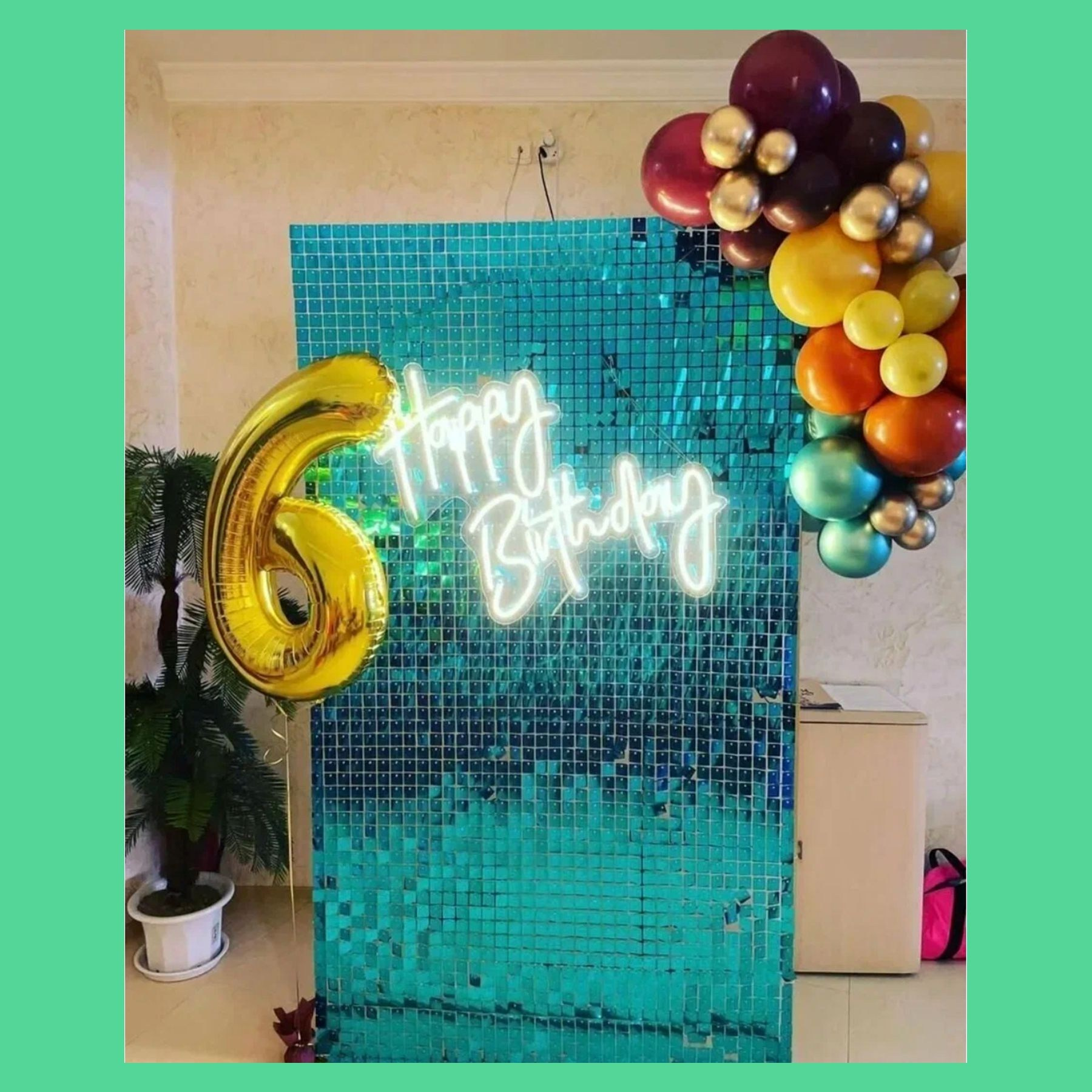 Фотозона из пайеток. Студия праздничного декора