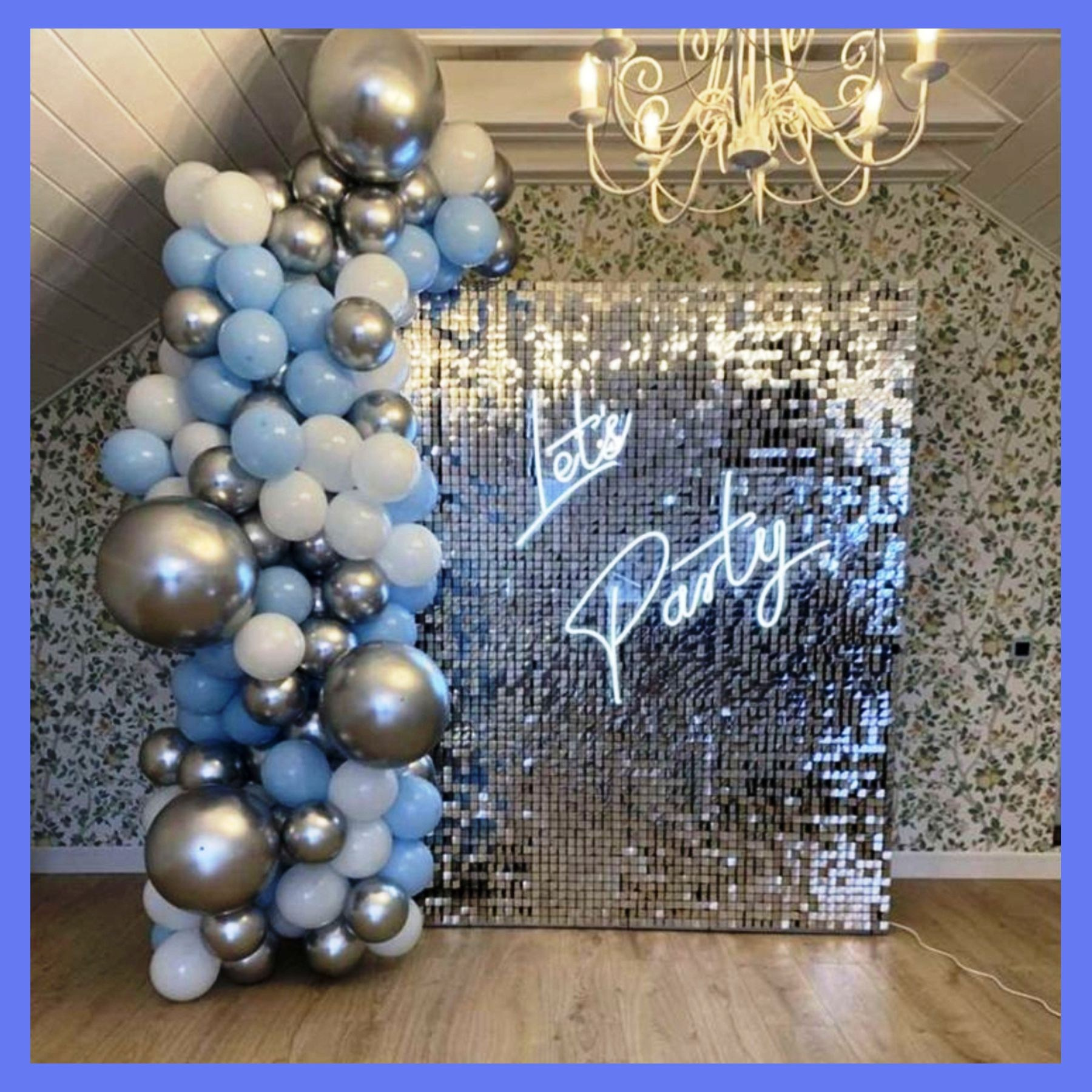 Фотозона из пайеток. Студия праздничного декора