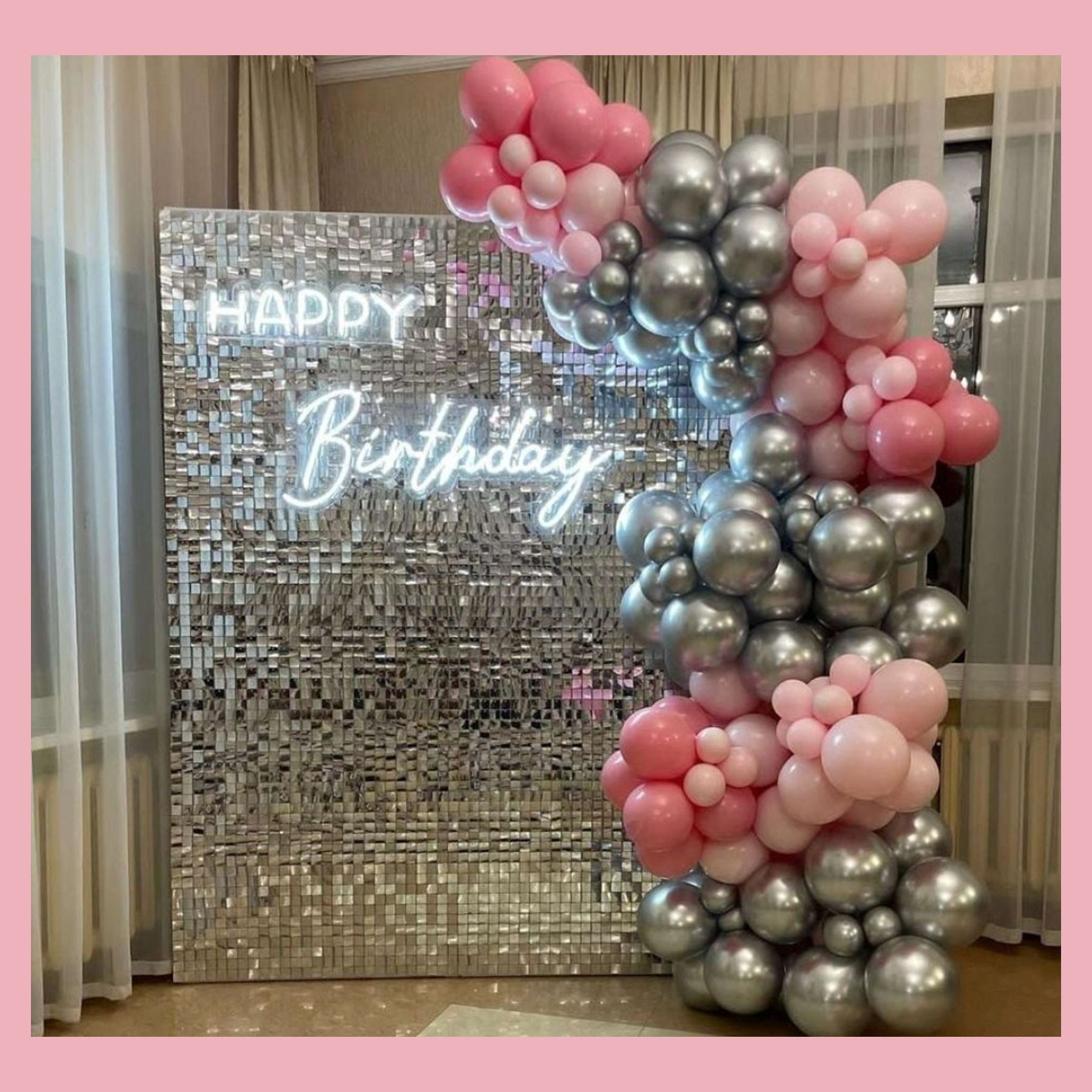 Фотозона из пайеток. Студия праздничного декора