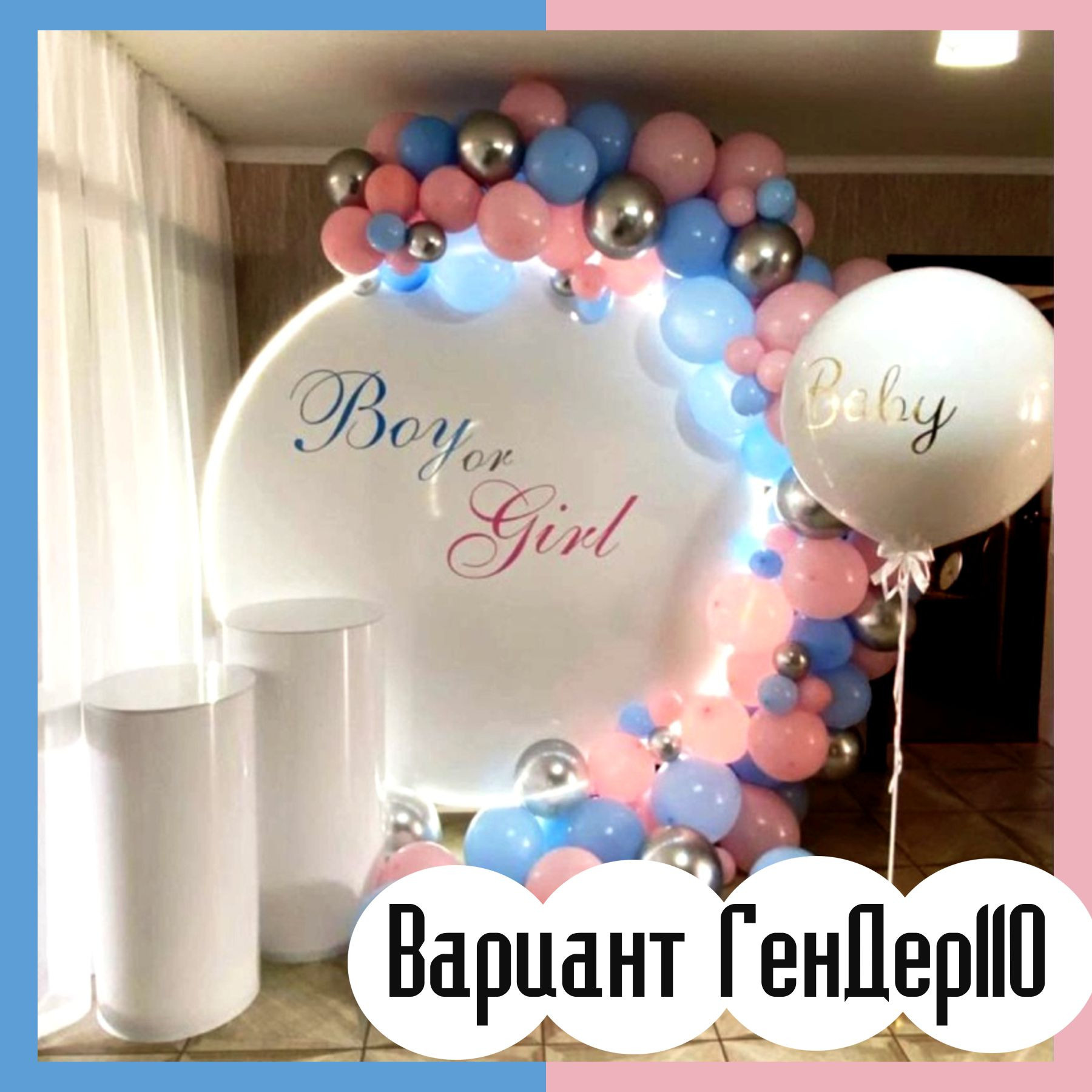 Гендер пати фотозона. Студия праздничного декора