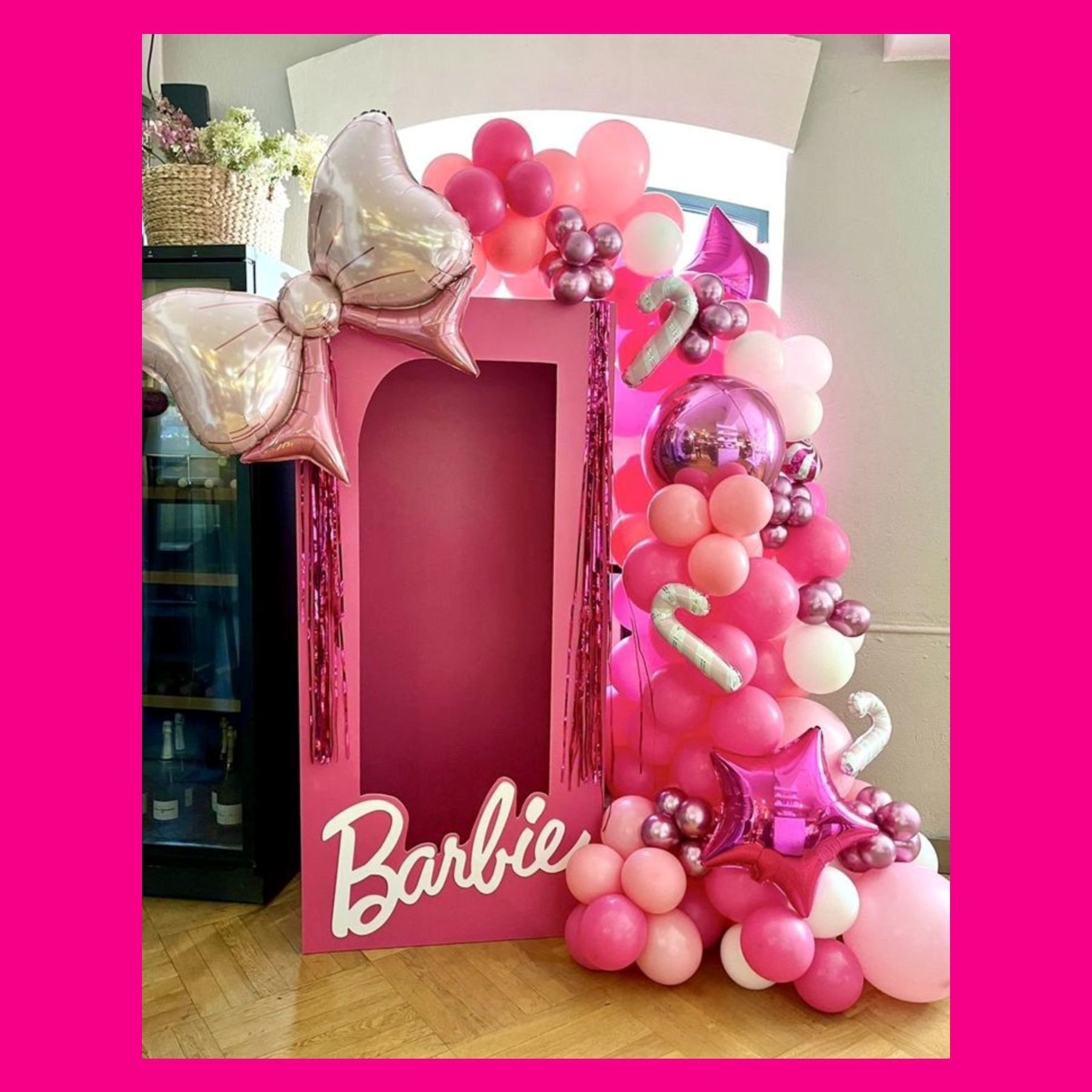 Фотозона коробка Барби. Студия праздничного декора