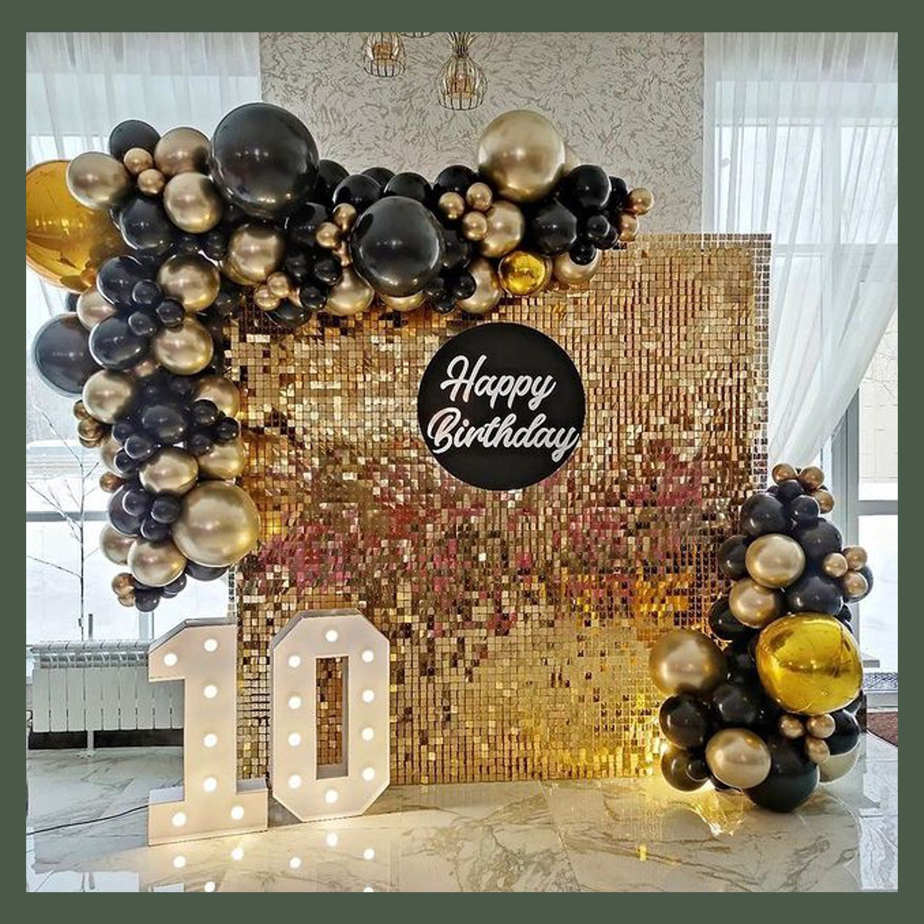 Фотозона из пайеток. Студия праздничного декора