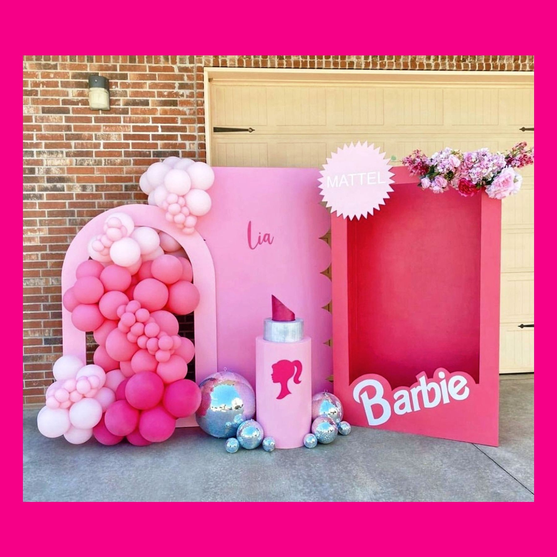 Фотозона коробка Барби. Студия праздничного декора