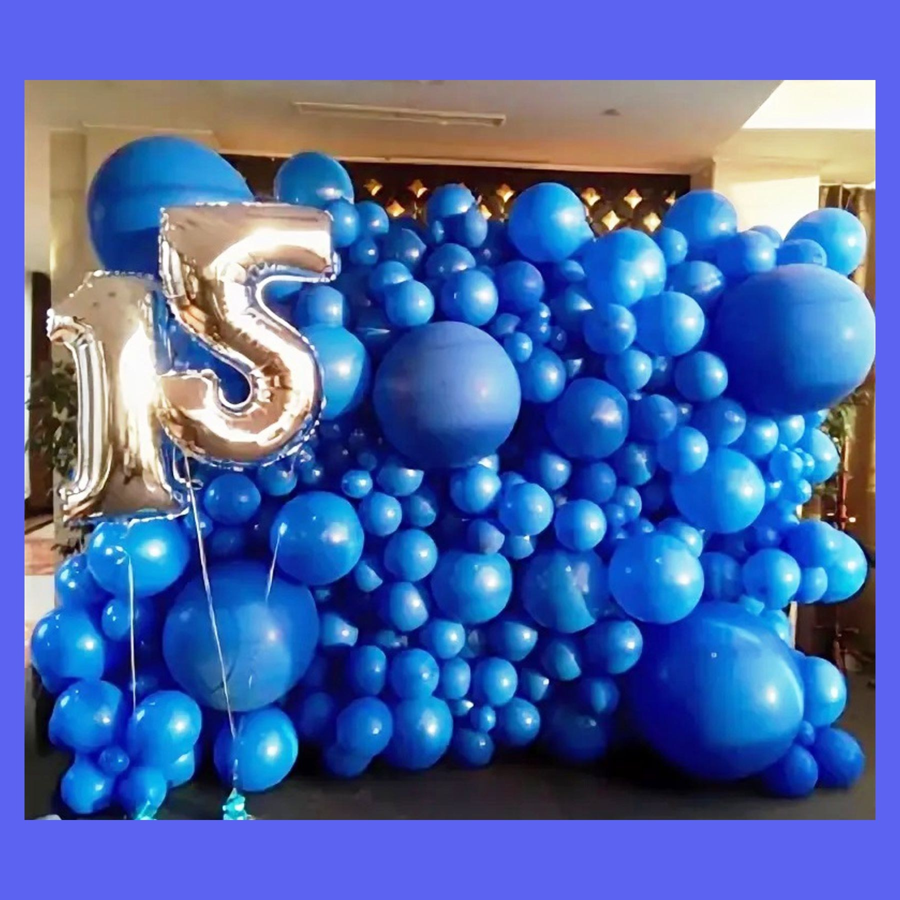 Стена-панно из разнокалиберных воздушных шаров. Студия праздничного декора