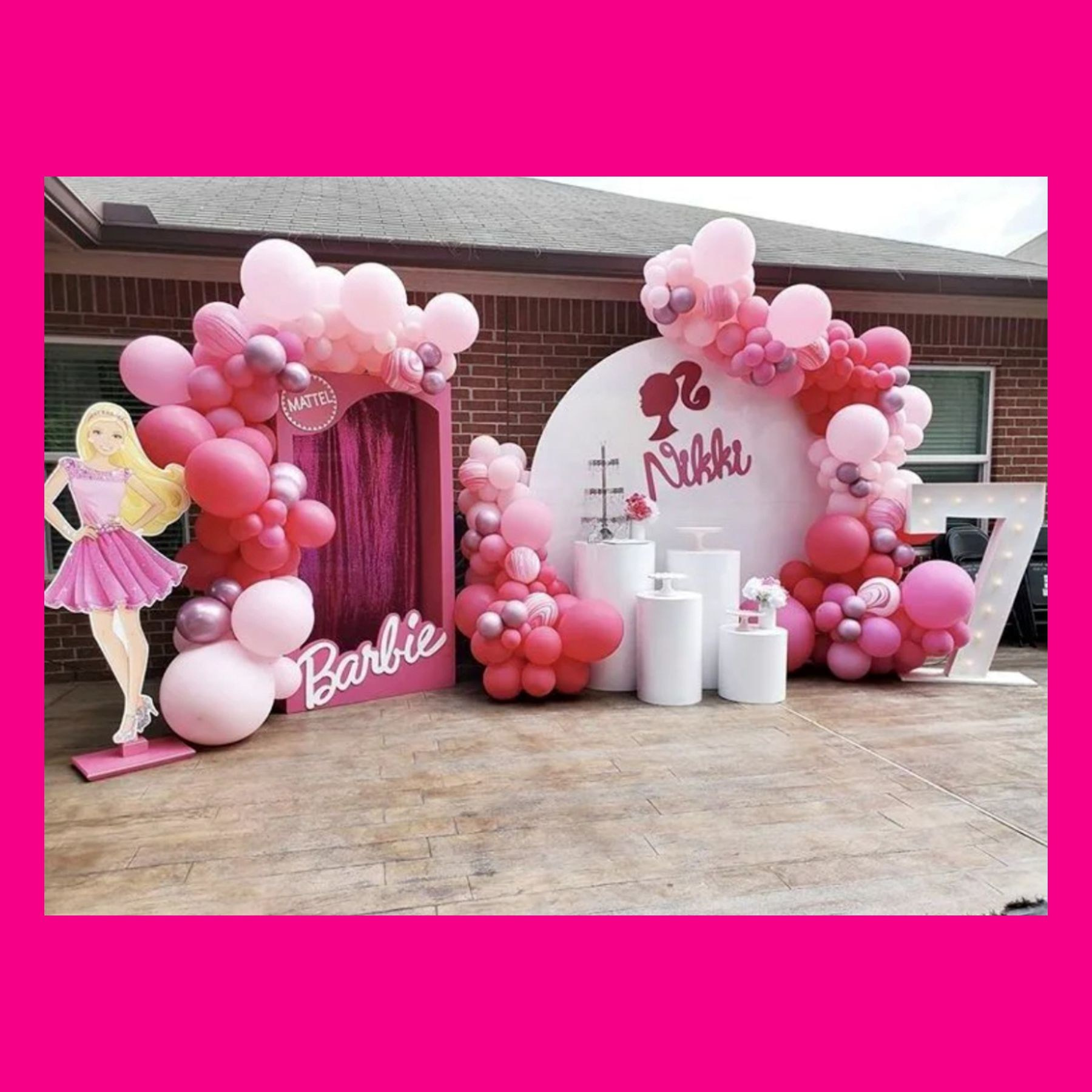 Фотозона коробка Барби. Студия праздничного декора