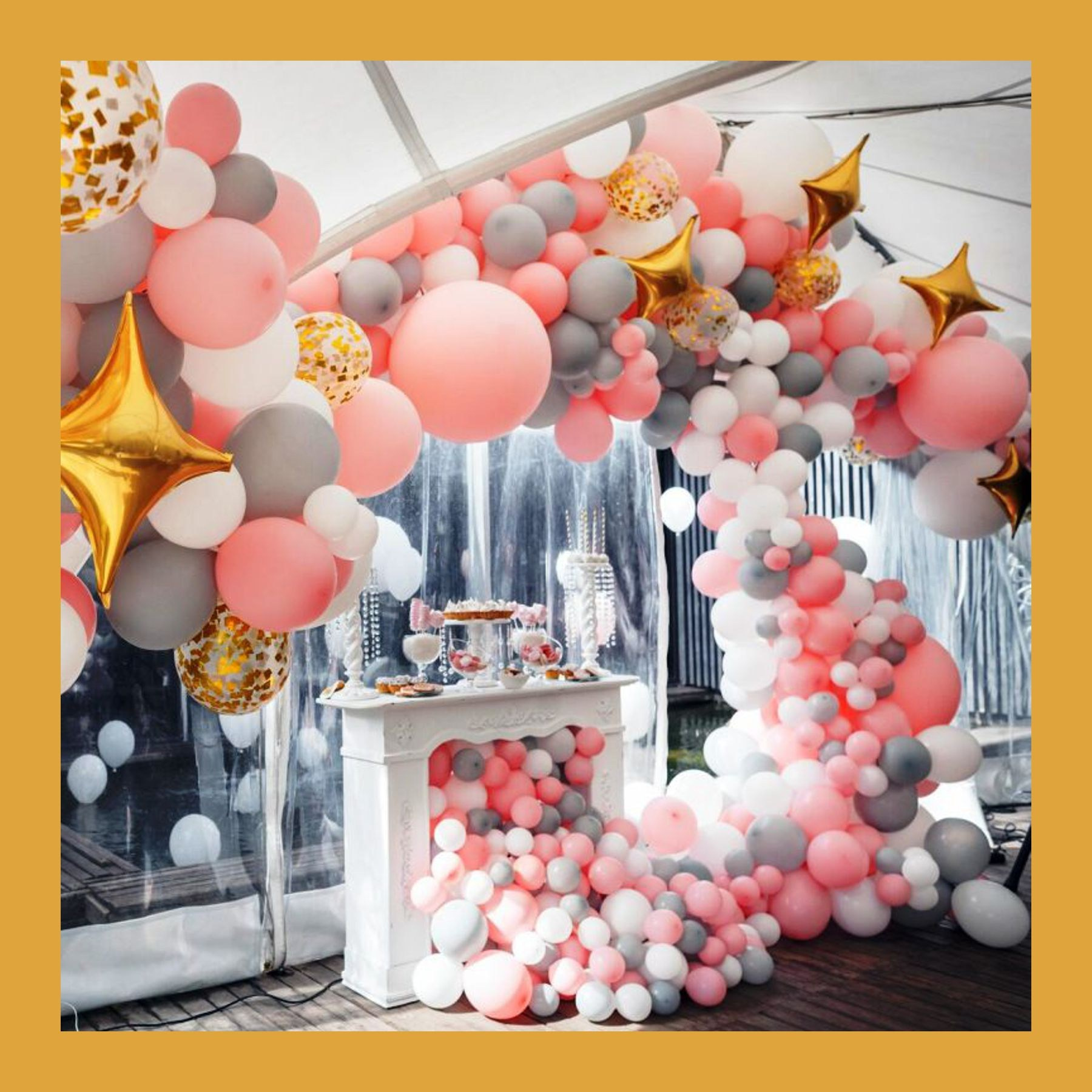 Разнокалиберная гирлянда шар. Студия праздничного декора